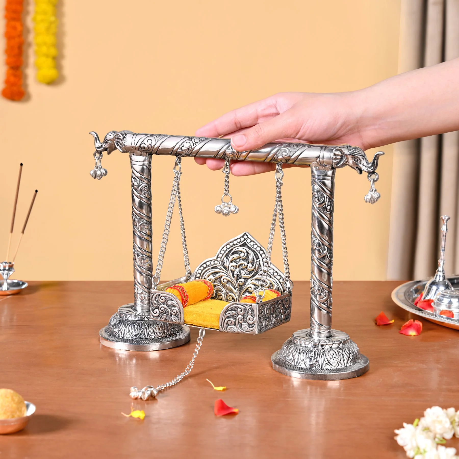 Silver Swing For Laddu Gopala - Image 2