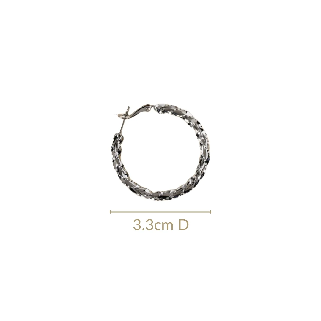 Silver Swirl Metallic Hoops - Image 3