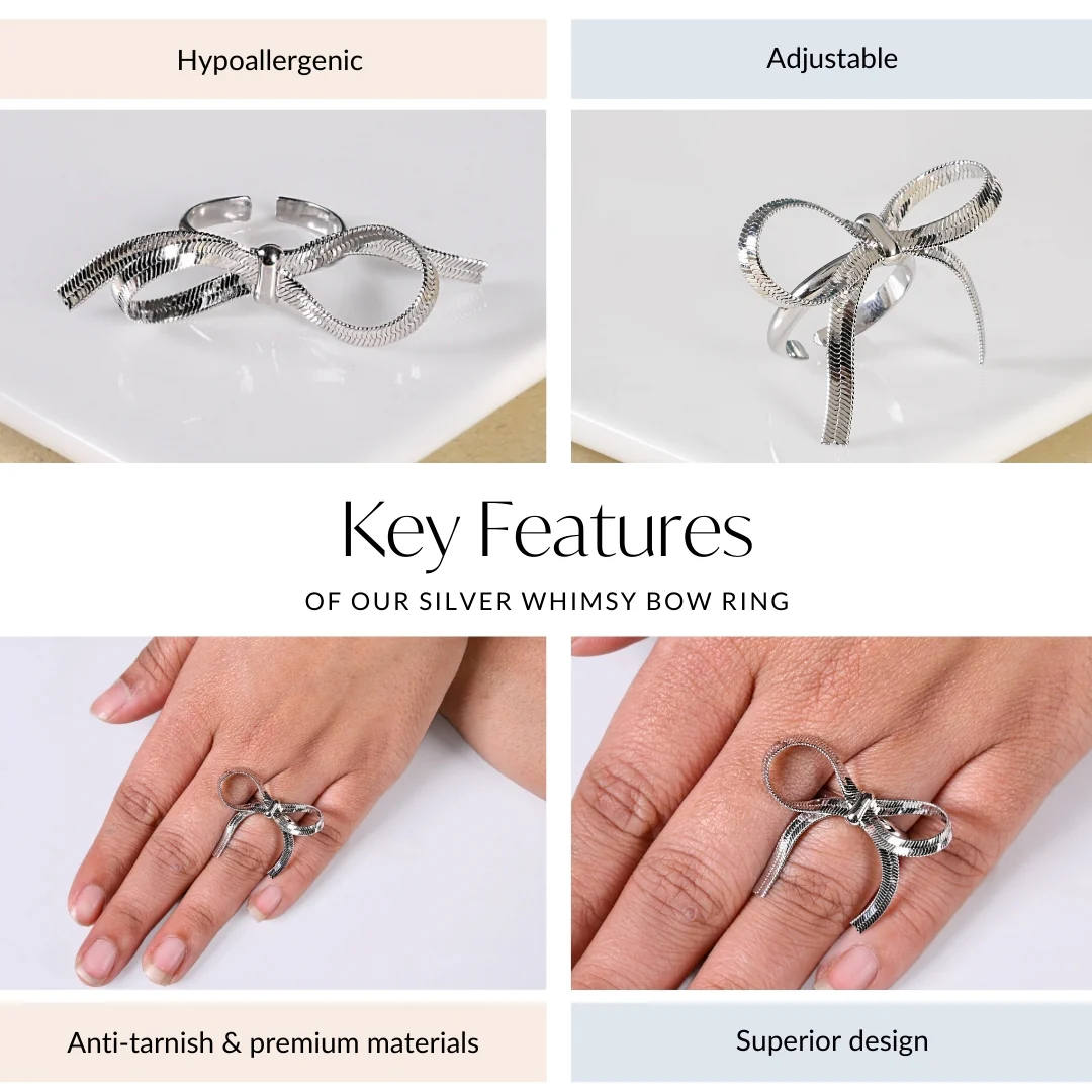 Silver Whimsy Bow Ring - Image 4