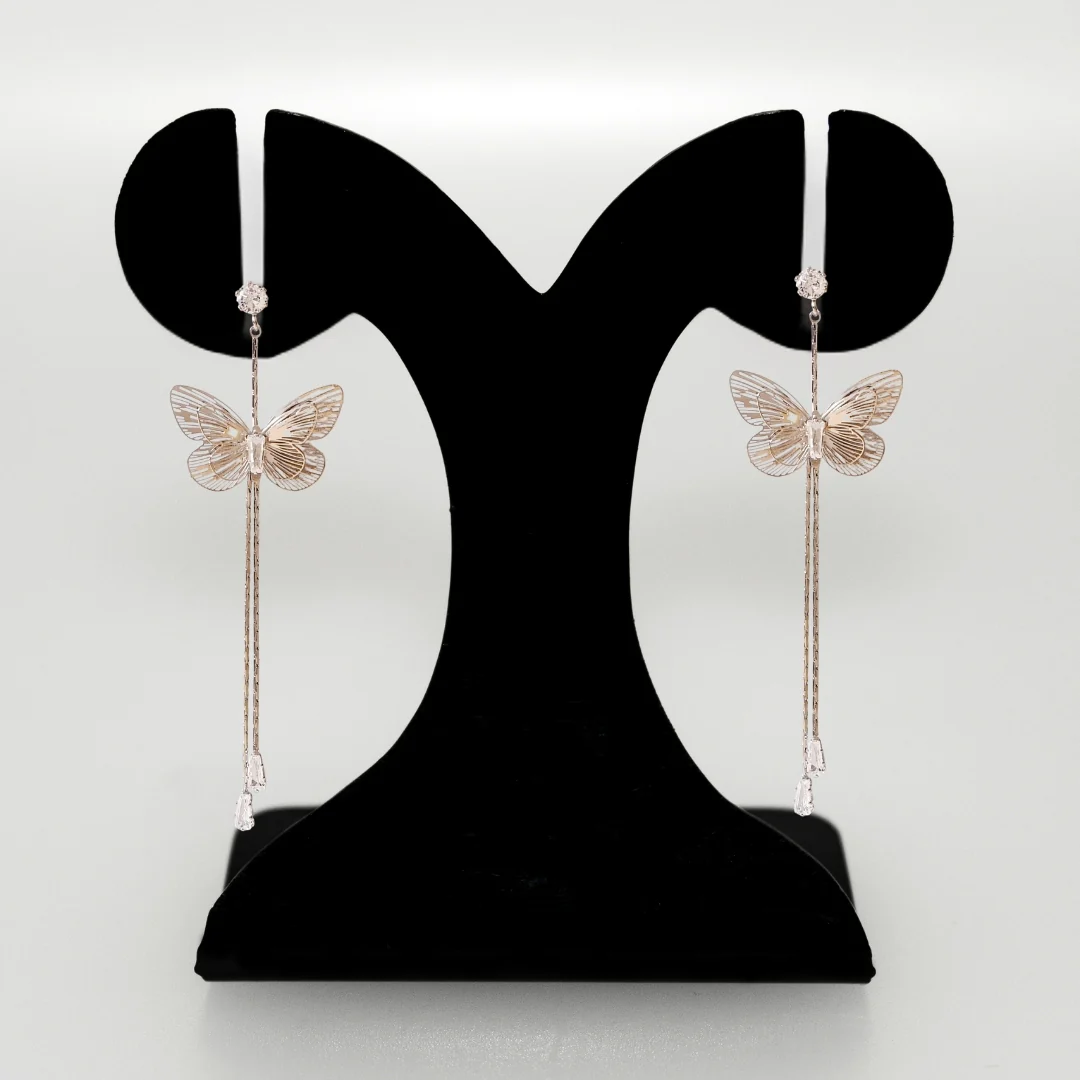 Single Flutter Tassel Silver Earrings - Image 6