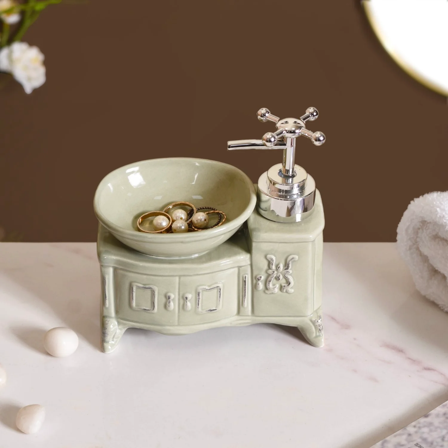 Sink Design Ceramic Liquid Dispenser Grey - Image 5