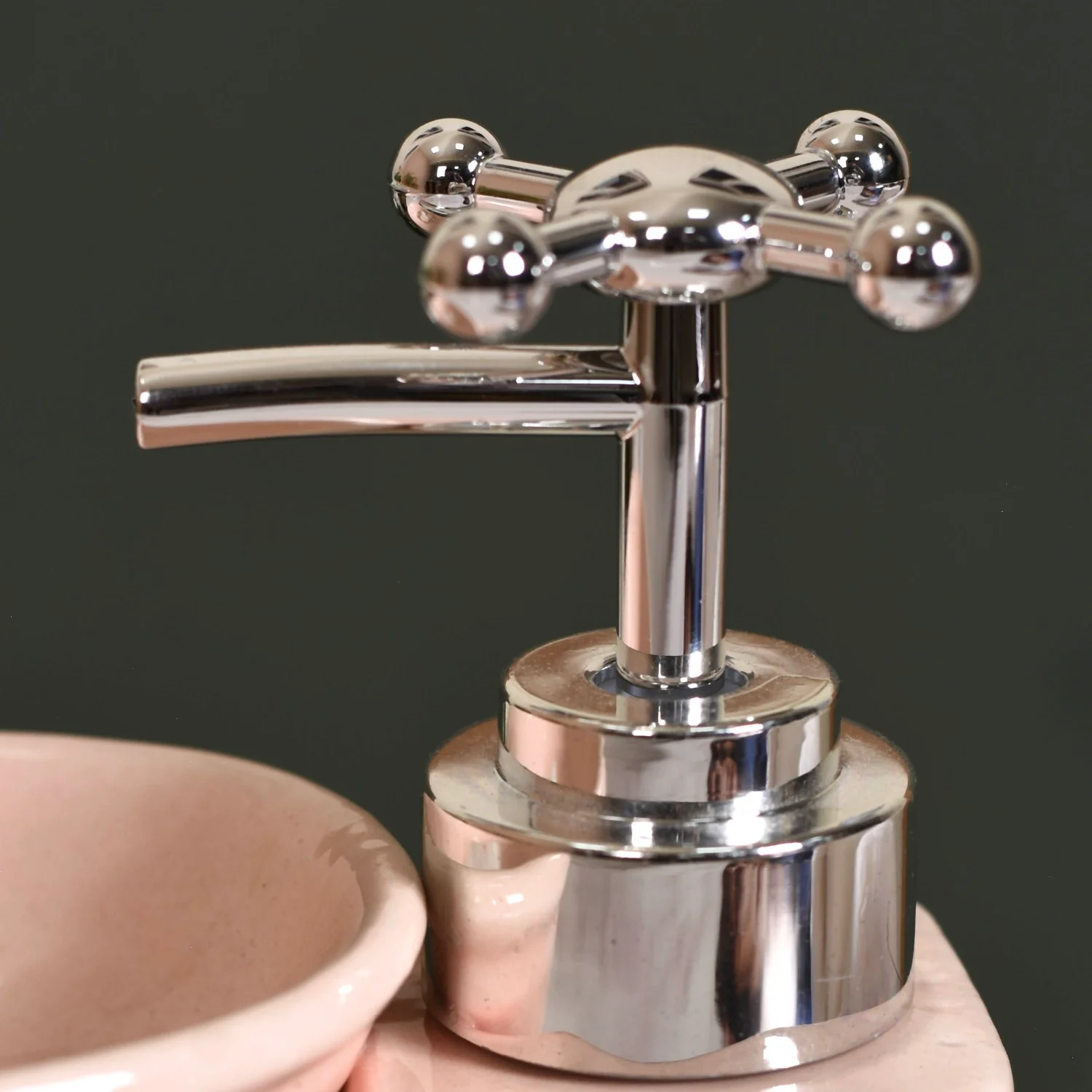 Sink With Tap Ceramic Soap Dispenser Peach - Image 8