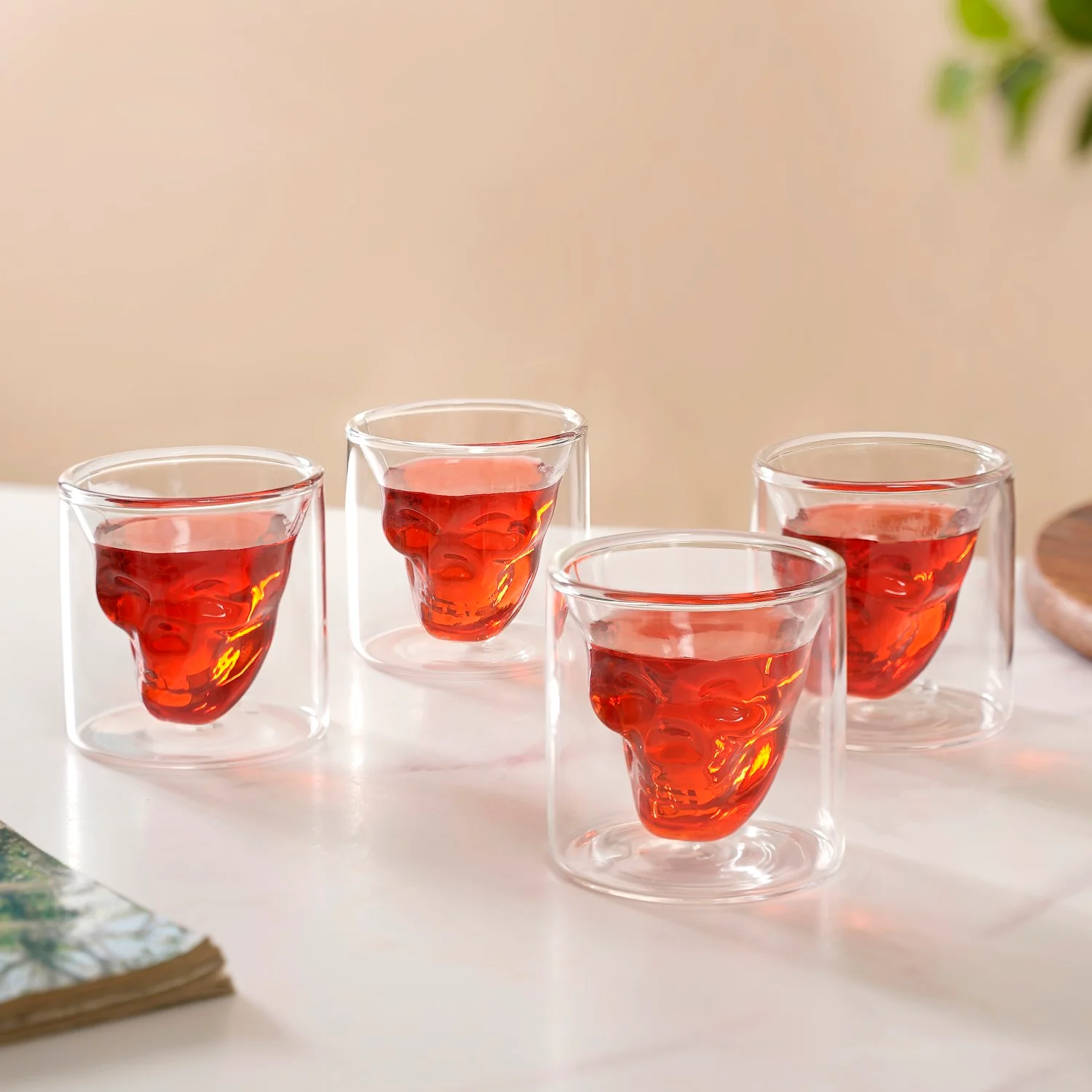 Skull Double Wall Shot Glass Set Of 4 100ml - Image 7