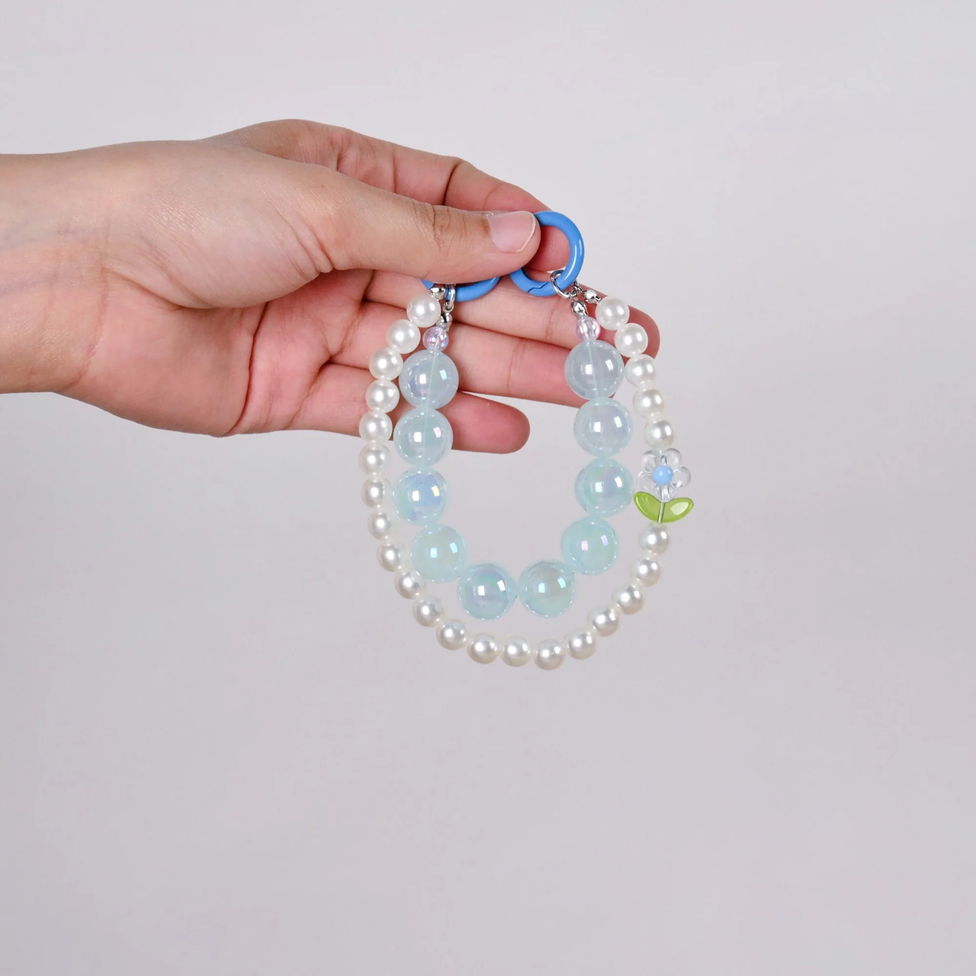 Sky Pearl Harmony Beaded Keychain - Image 2