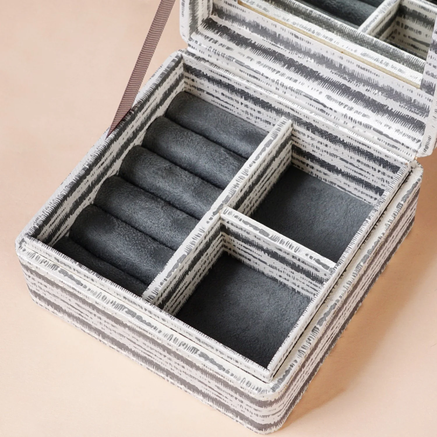 SlateLine Sustainable Multi Section Jewellery Box With Mirror - Image 7