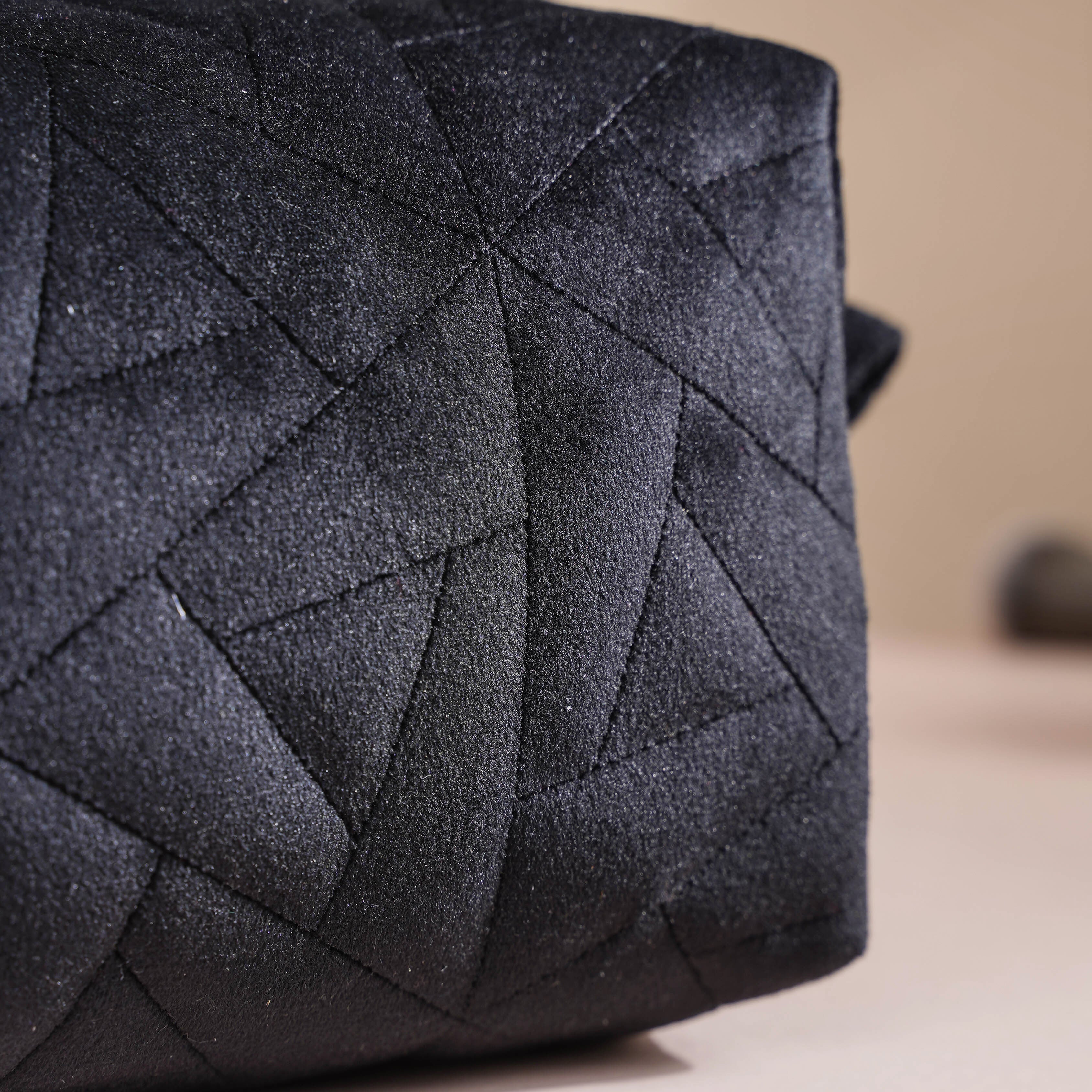 Sleek Black Cosmetic Bag Set Of 3 - Image 3