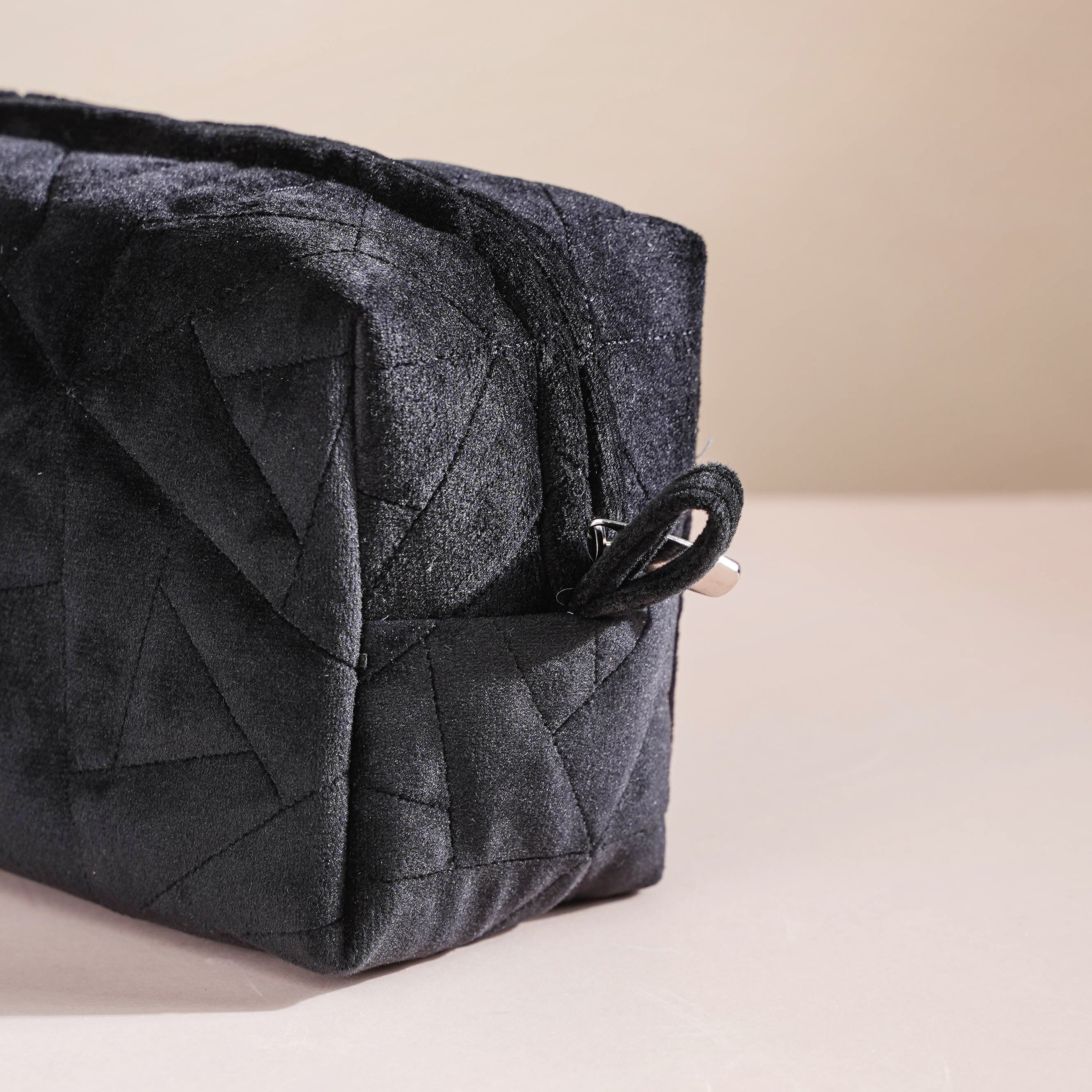Sleek Black Cosmetic Bag Set Of 3 - Image 9