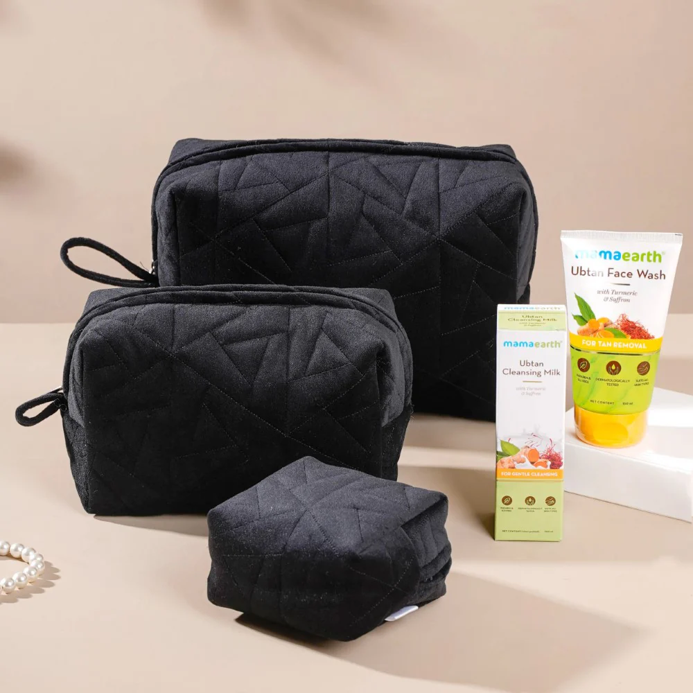 Sleek Black Skin Care Essentials Gift Hamper Set Of 3 - Image 3