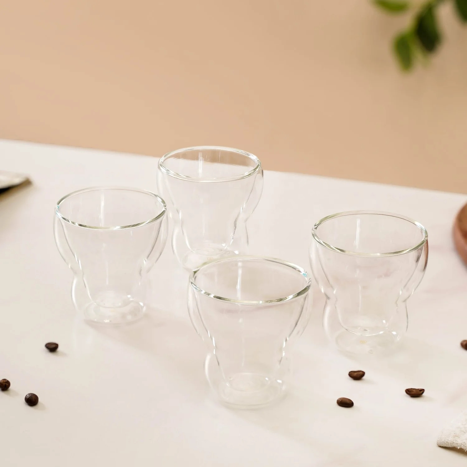 Sleek Modern Double Wall Glass Tumbler Set Of 4 150ml - Image 3