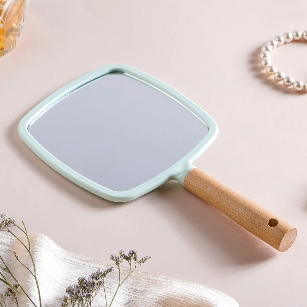 Sleek Square Handheld Mirror Green - Image 3