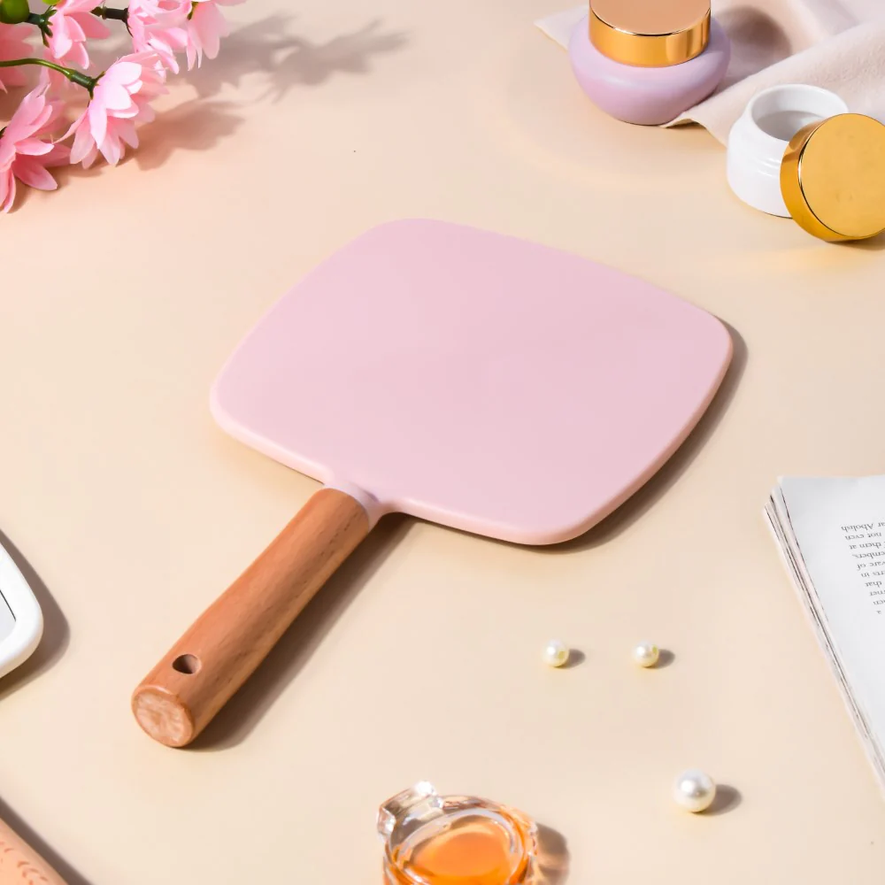 Sleek Square Handheld Mirror Pink - Image 6
