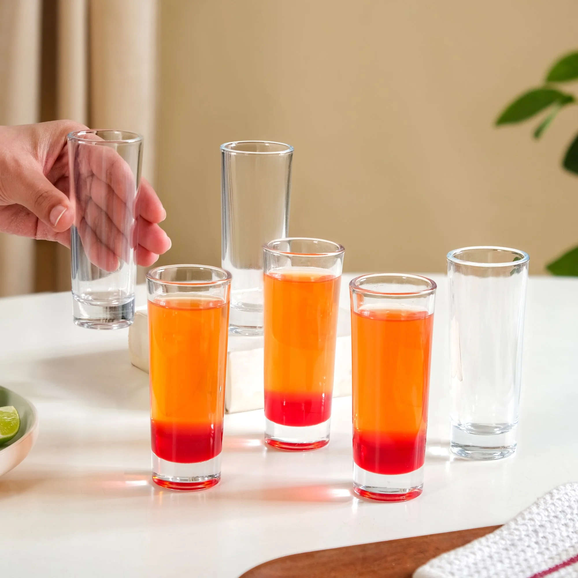 Sleek Tall Shooter Glasses Set Of 6 65ml - Image 2