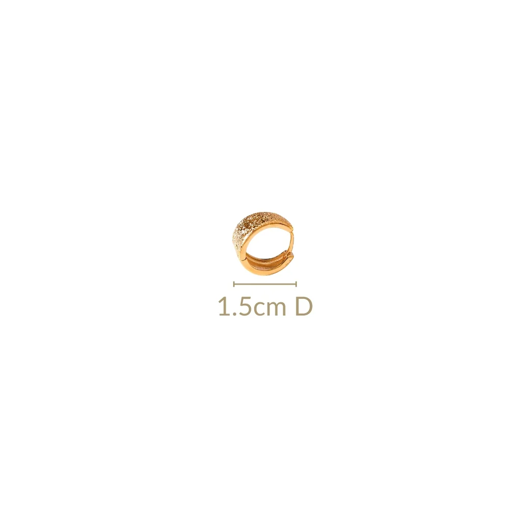 Sleek Textured Gold Hoop Earrings - Image 4