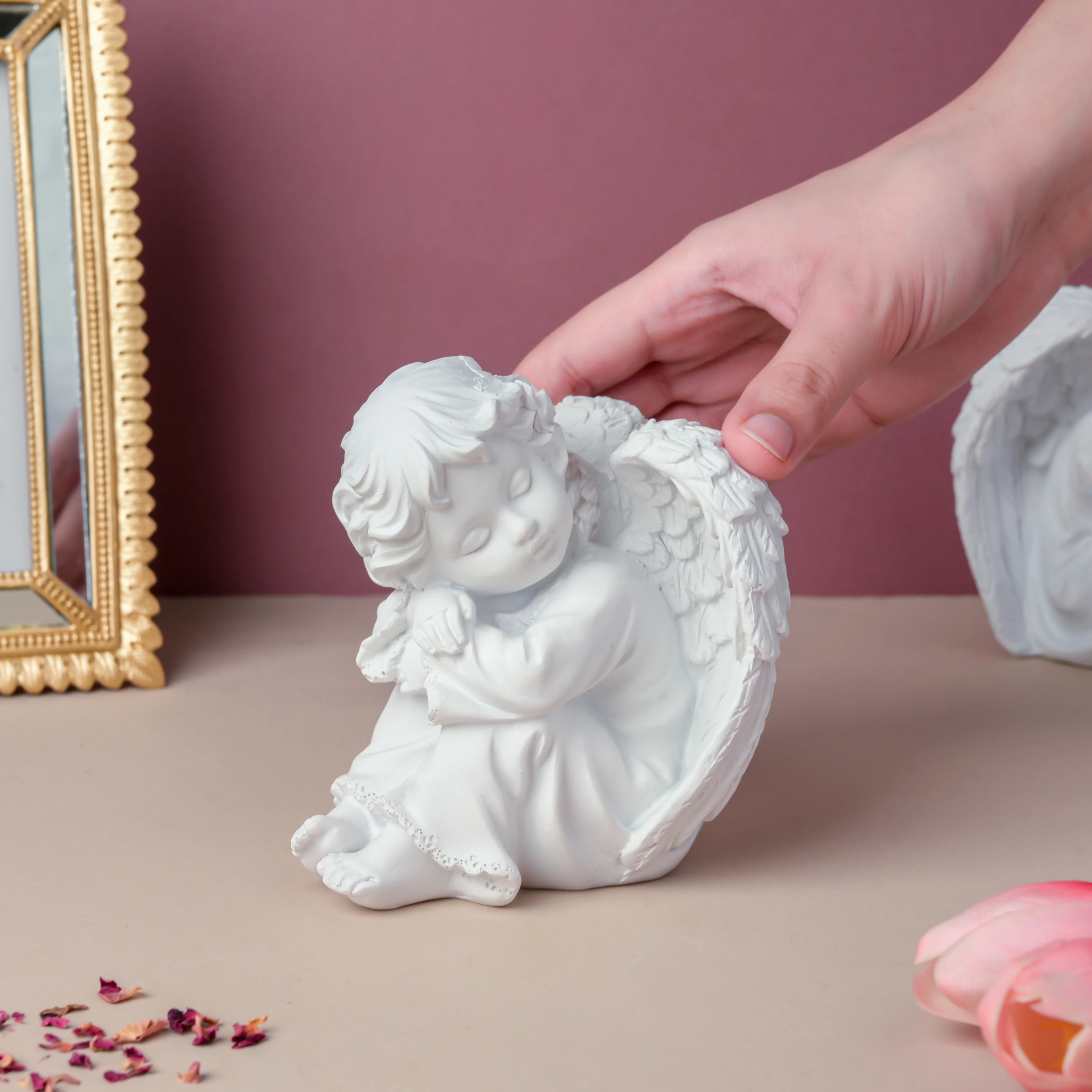 Sleeping Angel Statue Left - Image 2