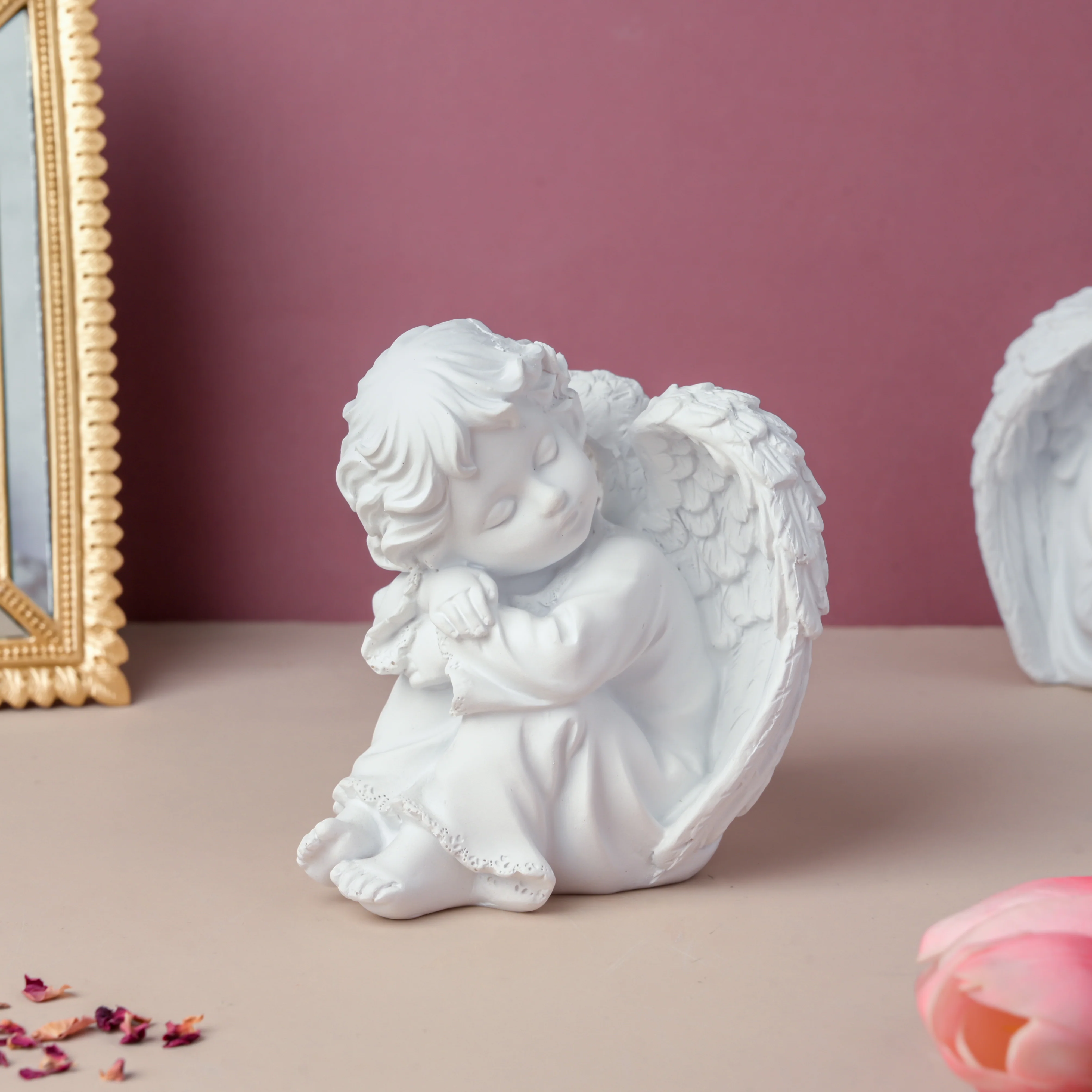 Sleeping Angel Statue Left - Image 5