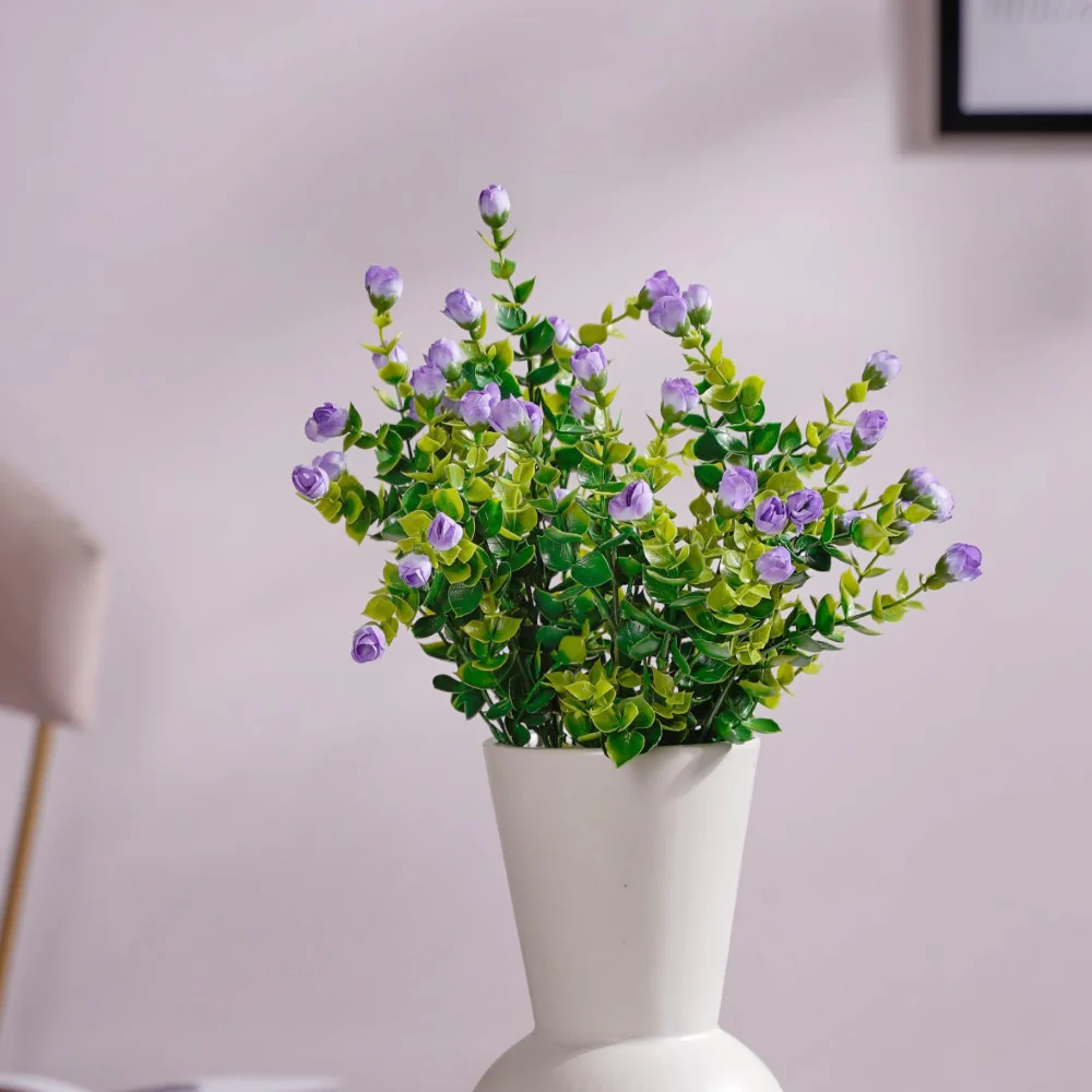 Small Artificial Flowers Bunch Purple Set Of 2 - Image 3
