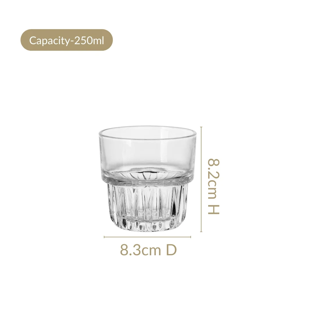 Small Stackable Juice Glass Set Of 6 250ml - Image 4