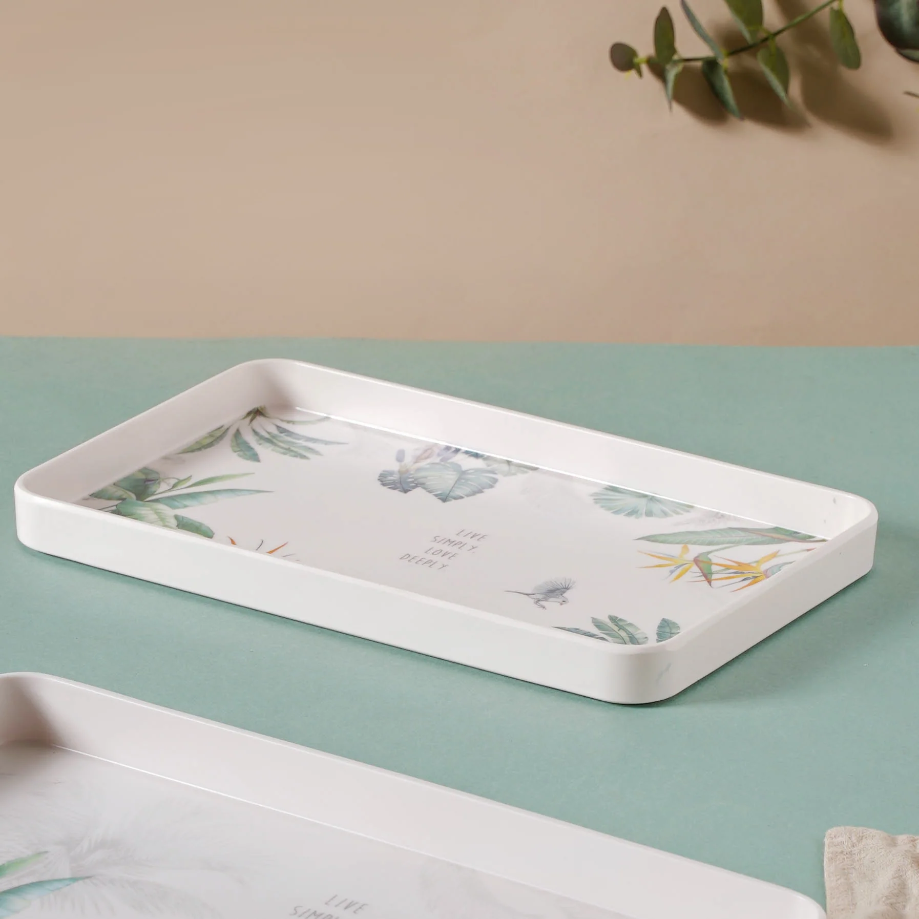 Small Tray With Green Leaves - Image 5