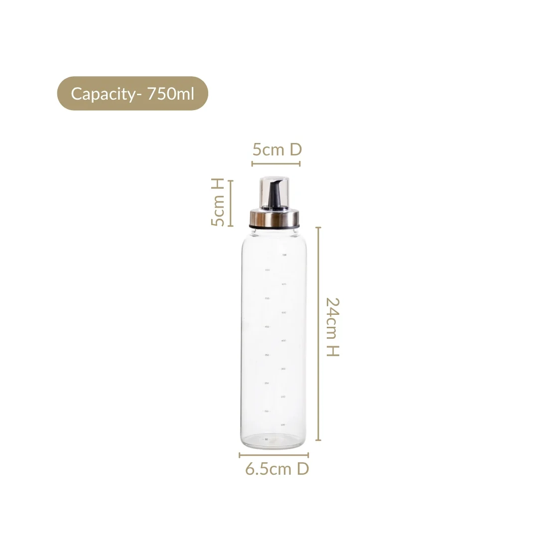 Smart Pour Glass Oil And Vinegar Bottle With Stainless Steel Lid 750ml - Image 4