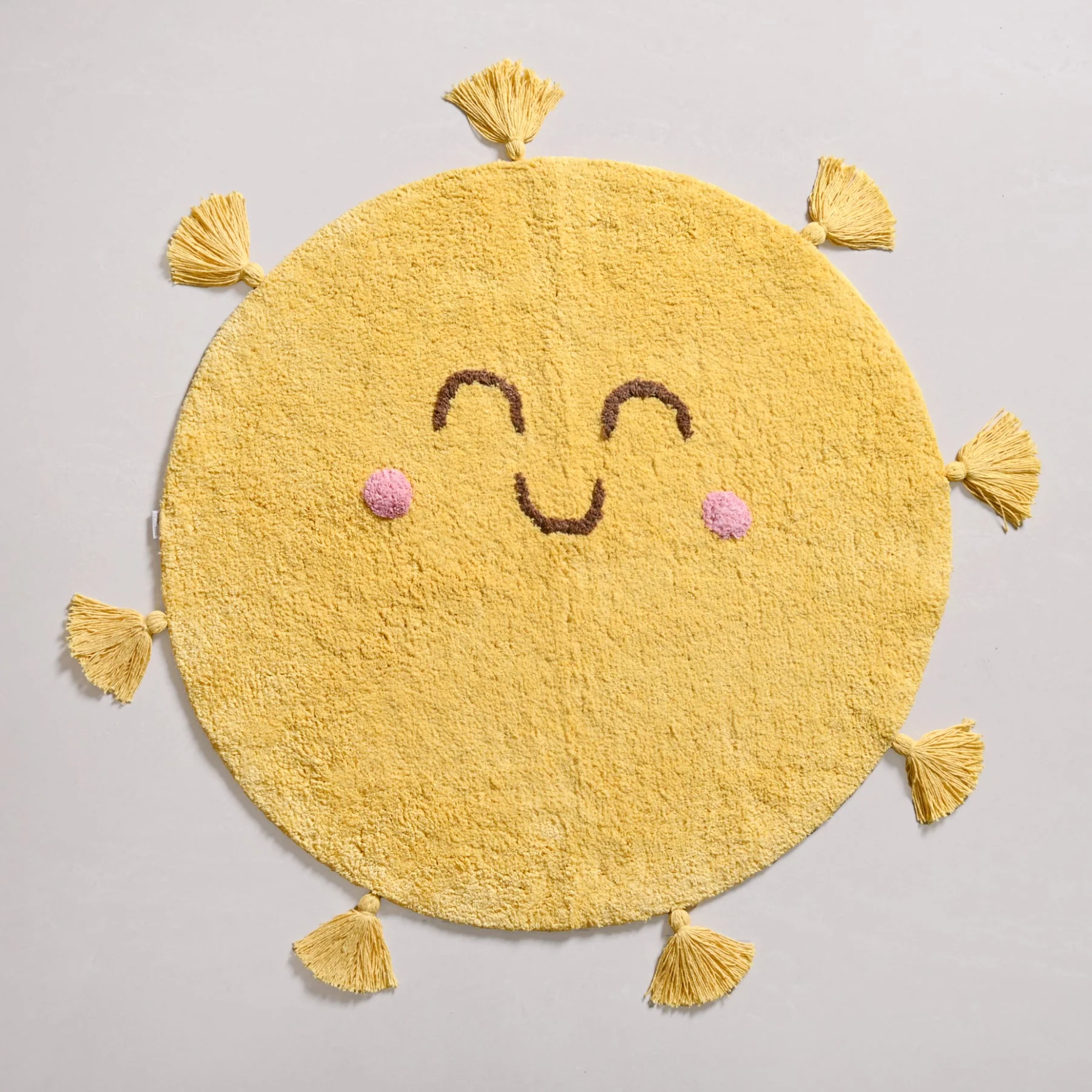 Smiley Sunshine Cotton Anti Slip Round Floor Mat 73cm - Image 7