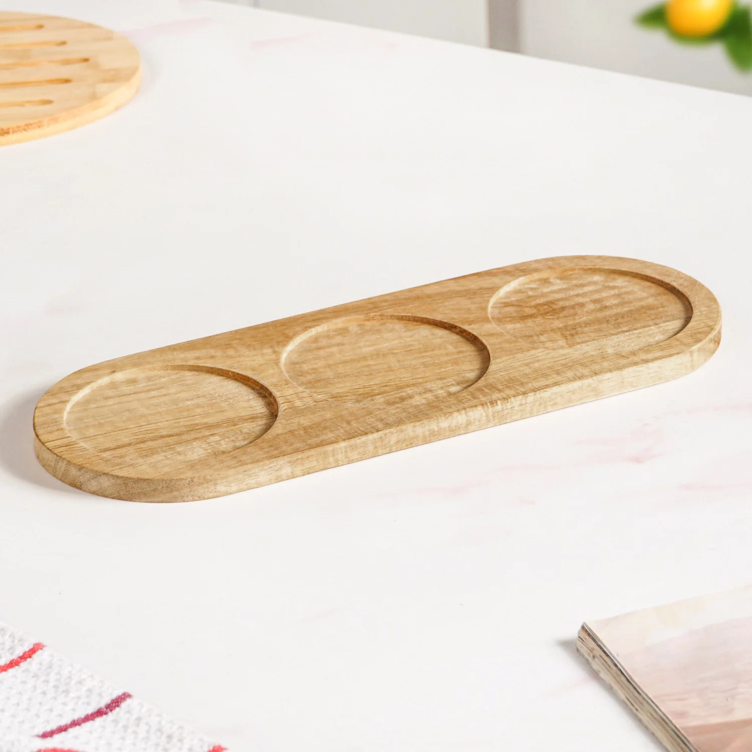 Snack Bowls Set Of 3 With Acacia Wood Tray - Image 6