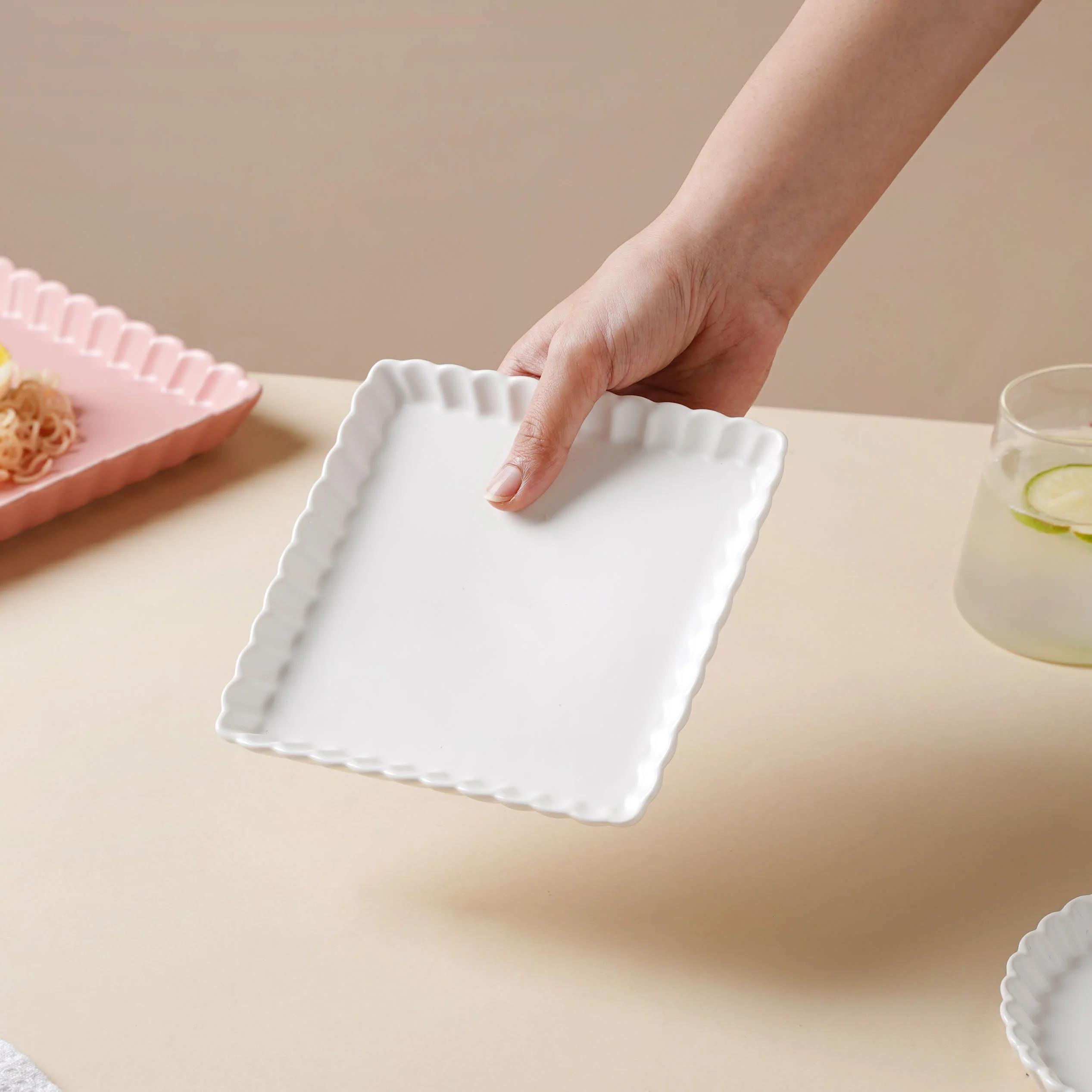 Snow White Square Snack Dish 6 Inch - Image 3