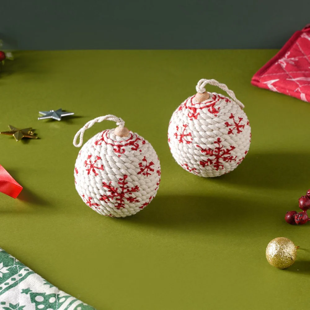 Snowflake Christmas Hanging Ornament Set Of 2 - Image 5