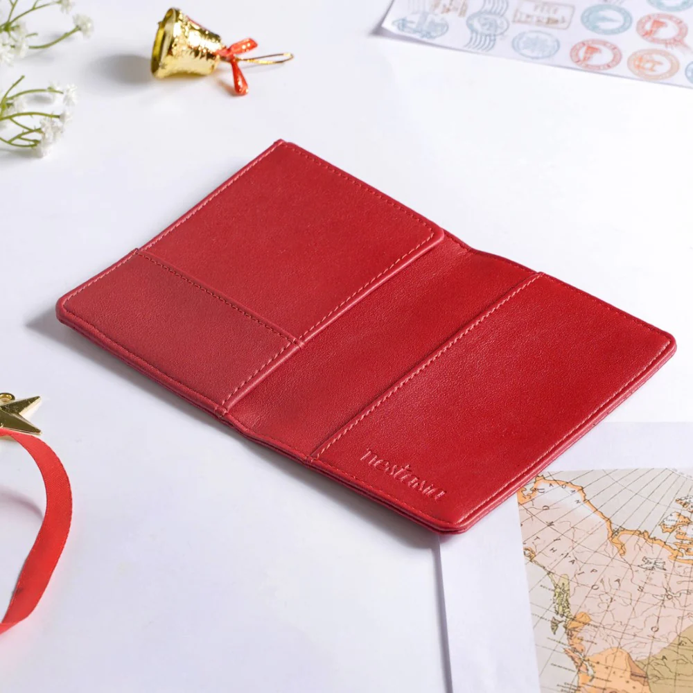 Snowman Embroidered Passport Cover Red - Image 8