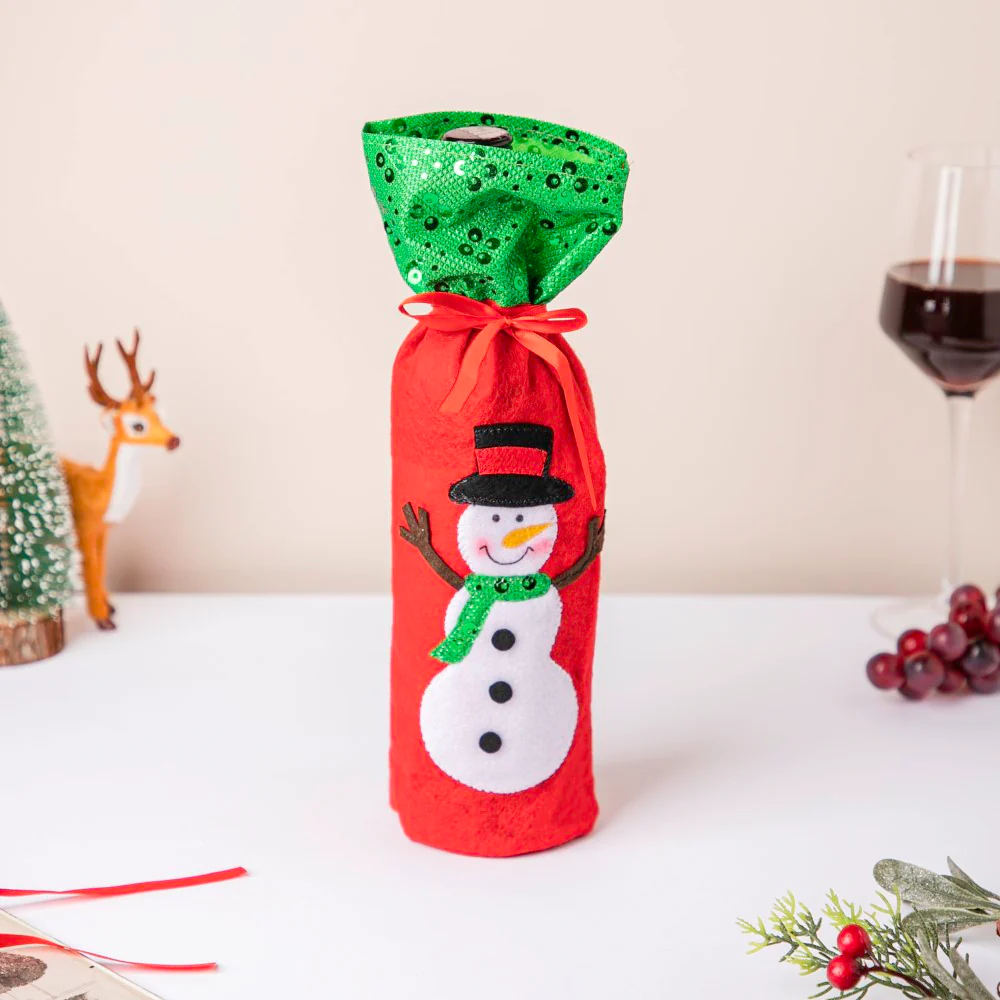 Snowman Wine Bottle Gift Bag 12 Inch