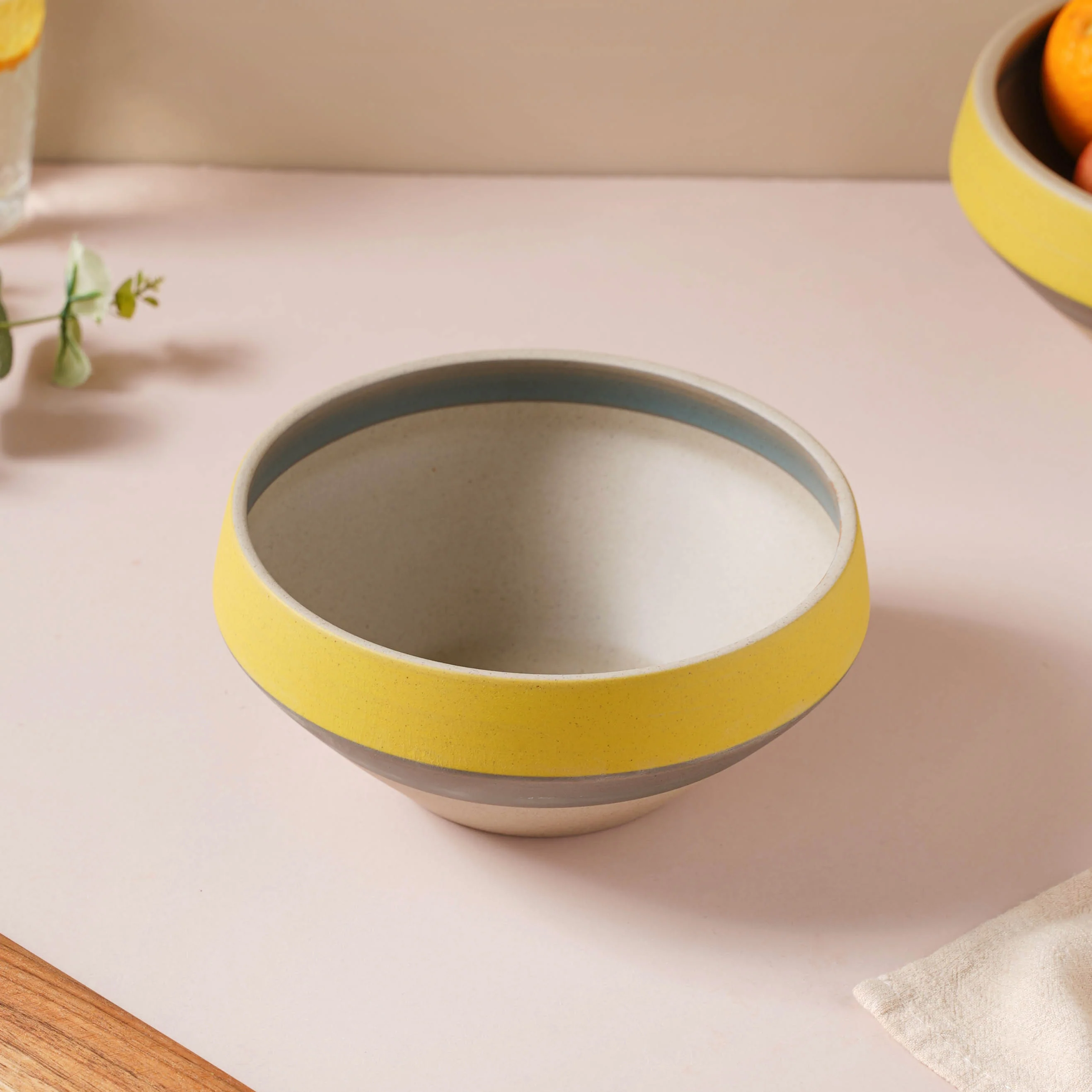 Soboku Grey And Yellow Small Serving Bowl 6.5 Inch 1 L - Image 6