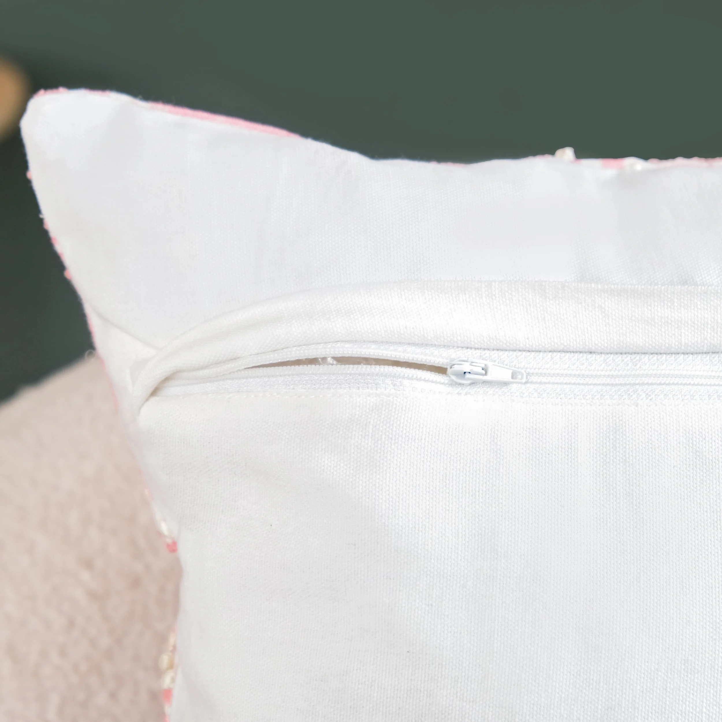 Soft Pink Embroidered Couch Cushion Cover 40x40 cm - Image 7