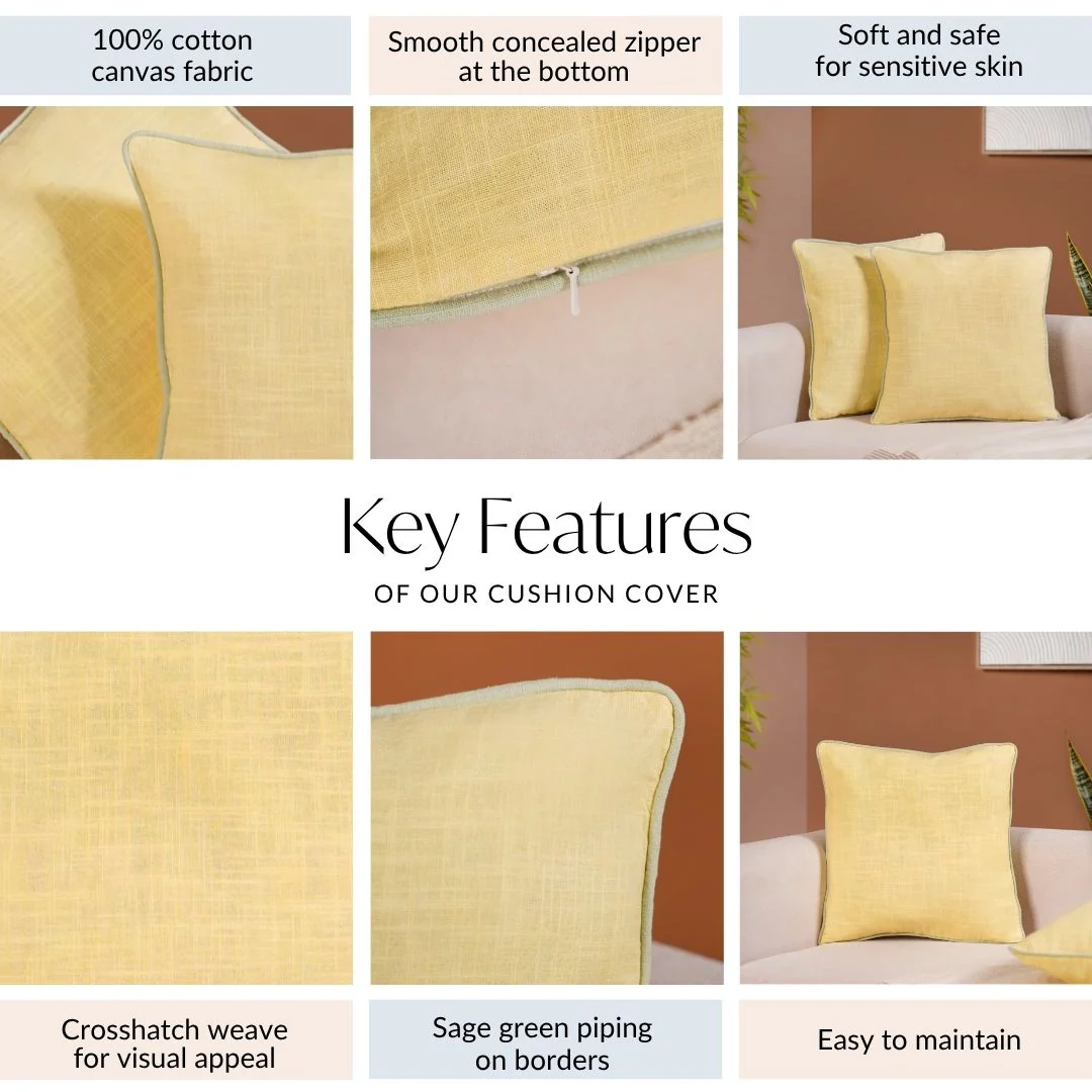 Soft Sunshine Cotton Cushion Covers Set Of 2 - Image 4