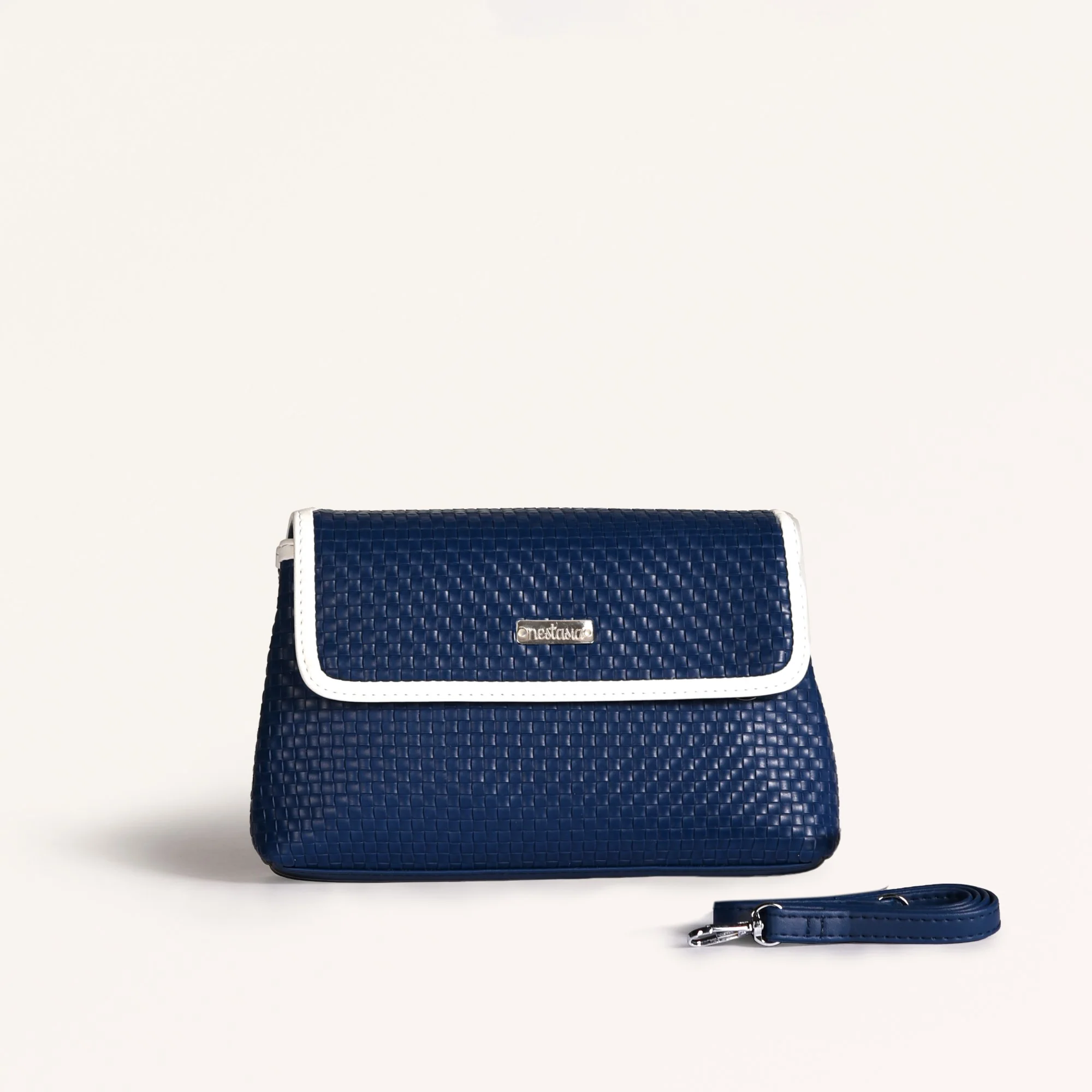 Soi Lattice Navy Blue Clutch Sling Bag