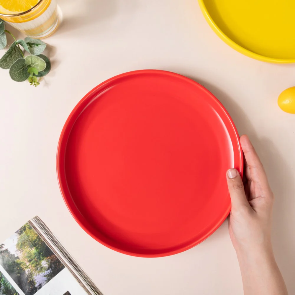 Solid Colored Dinner Plate Red - Image 2