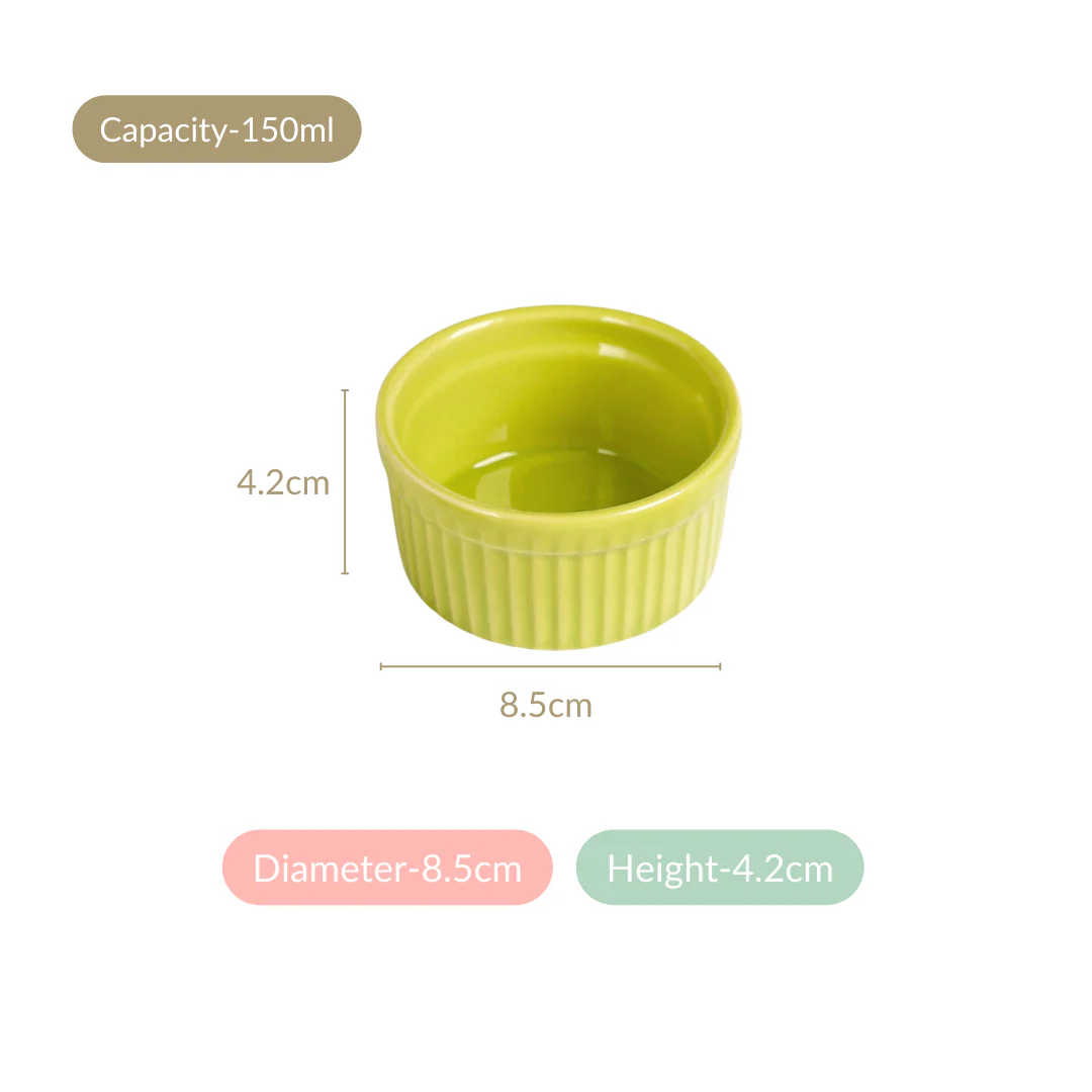 Souffle Ramekin Set Of 6 Green 150ml - Image 4