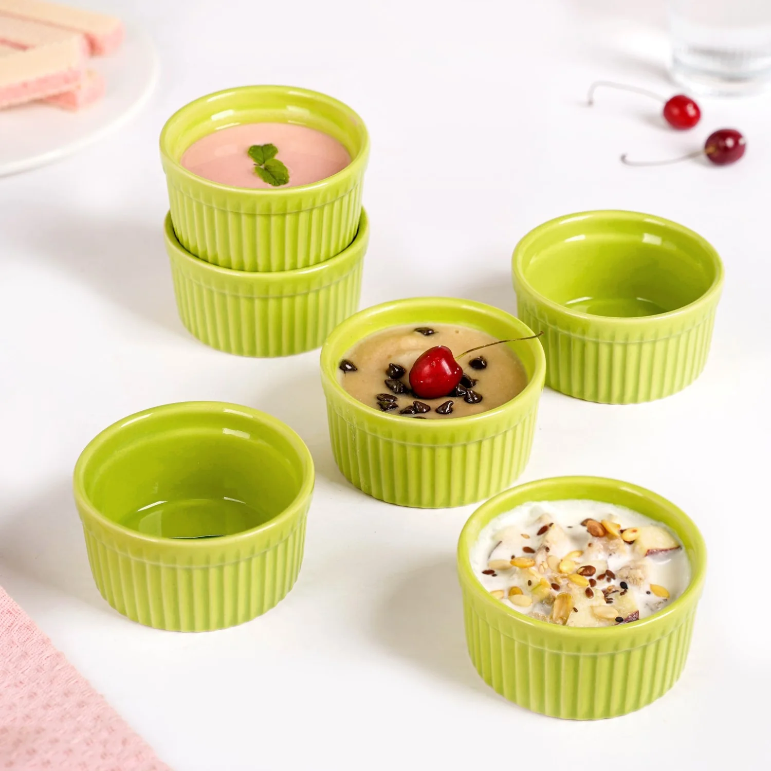 Souffle Ramekin Set Of 6 Green 150ml - Image 9