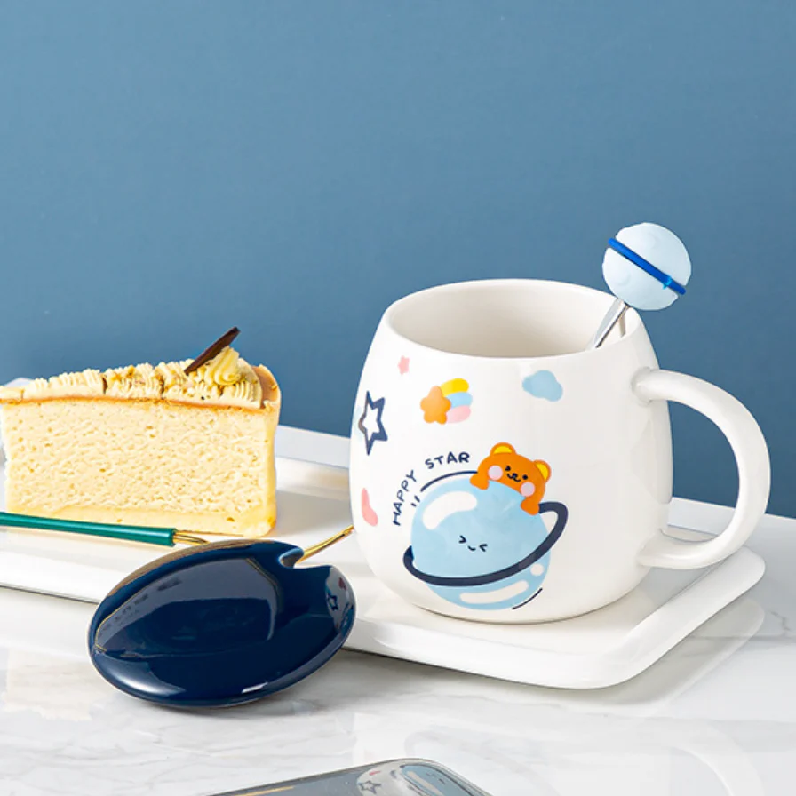 Space Animal Cup With Lid and Spoon - Image 11