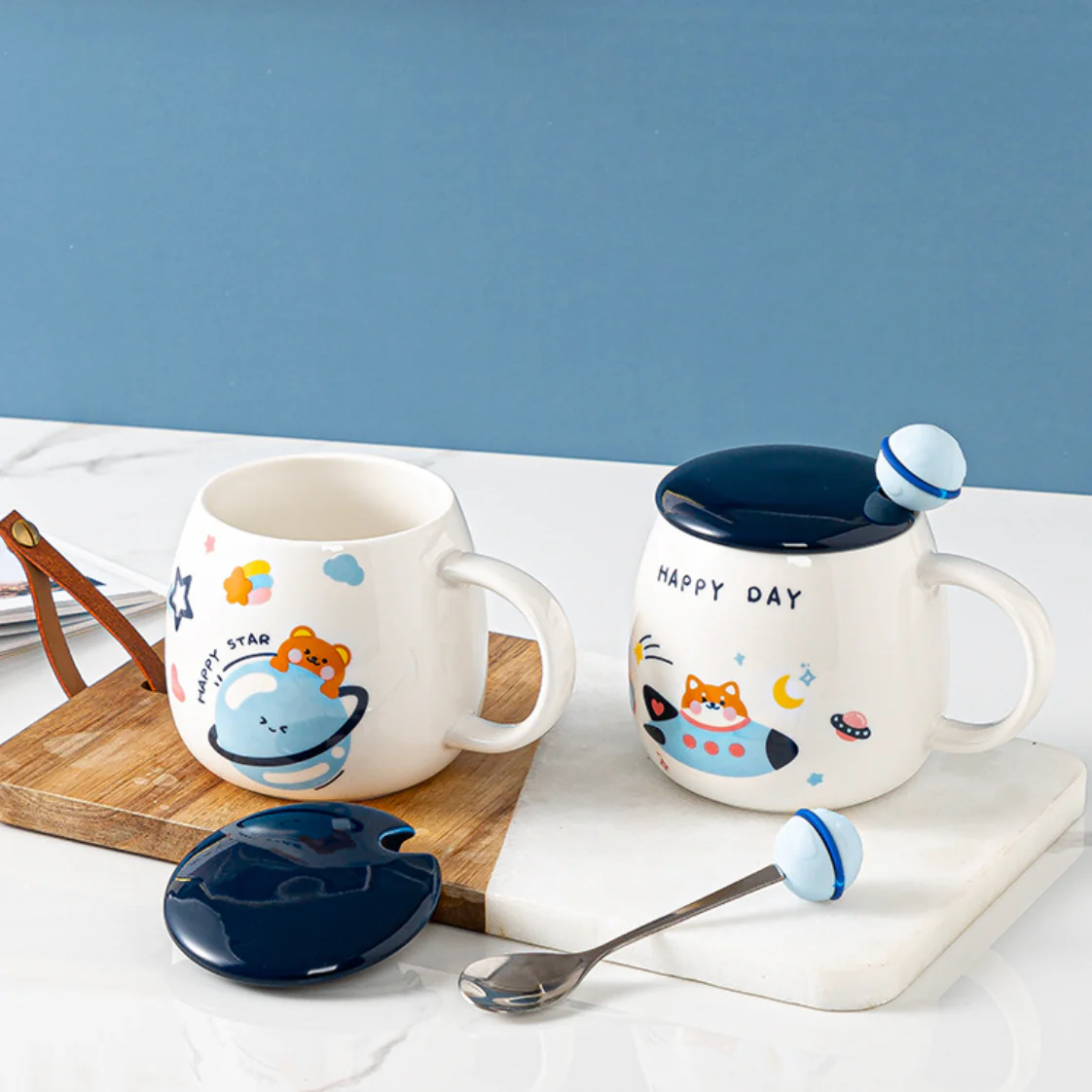 Space Animal Cup With Lid and Spoon - Image 13