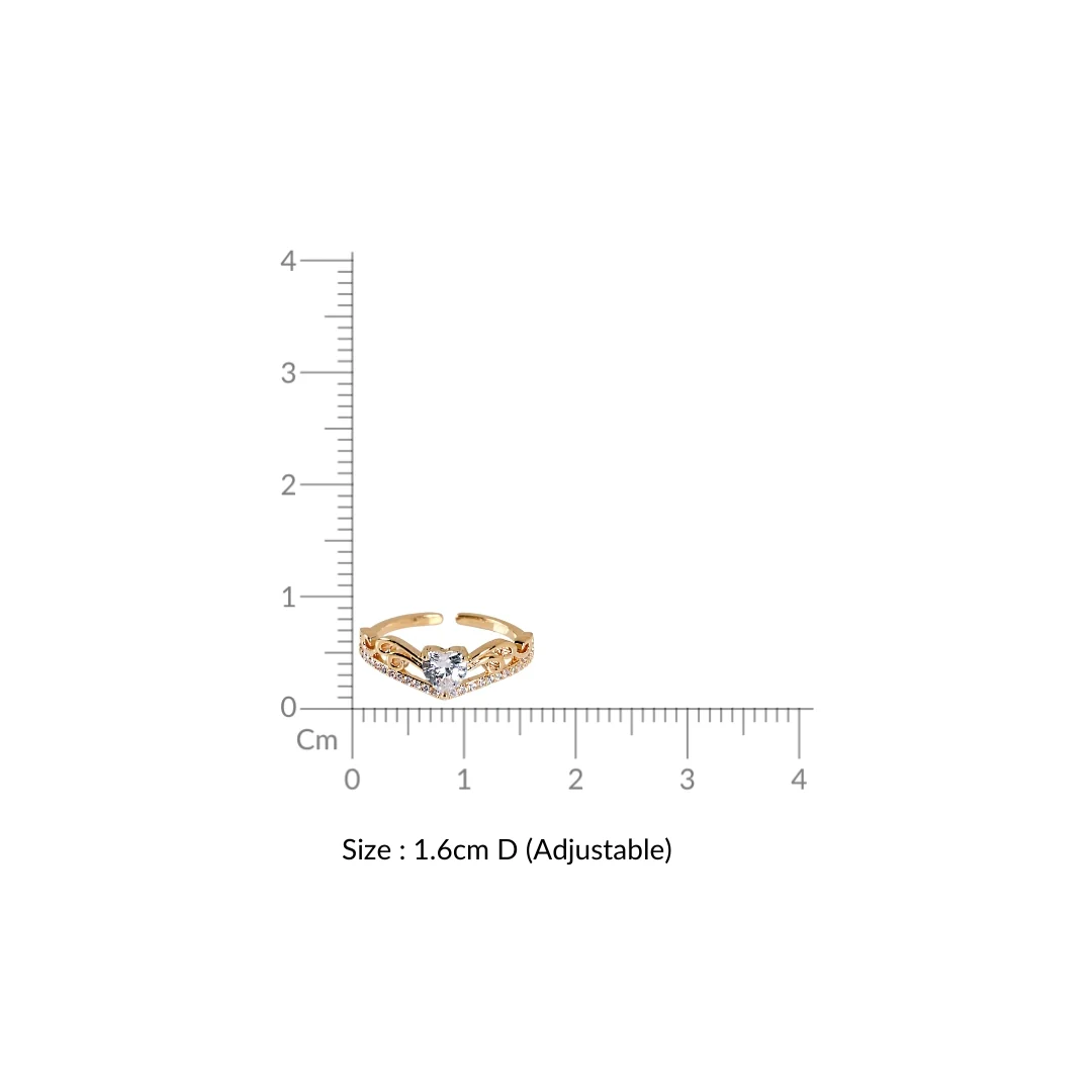 Sparkling Gold Crown Ring - Image 3