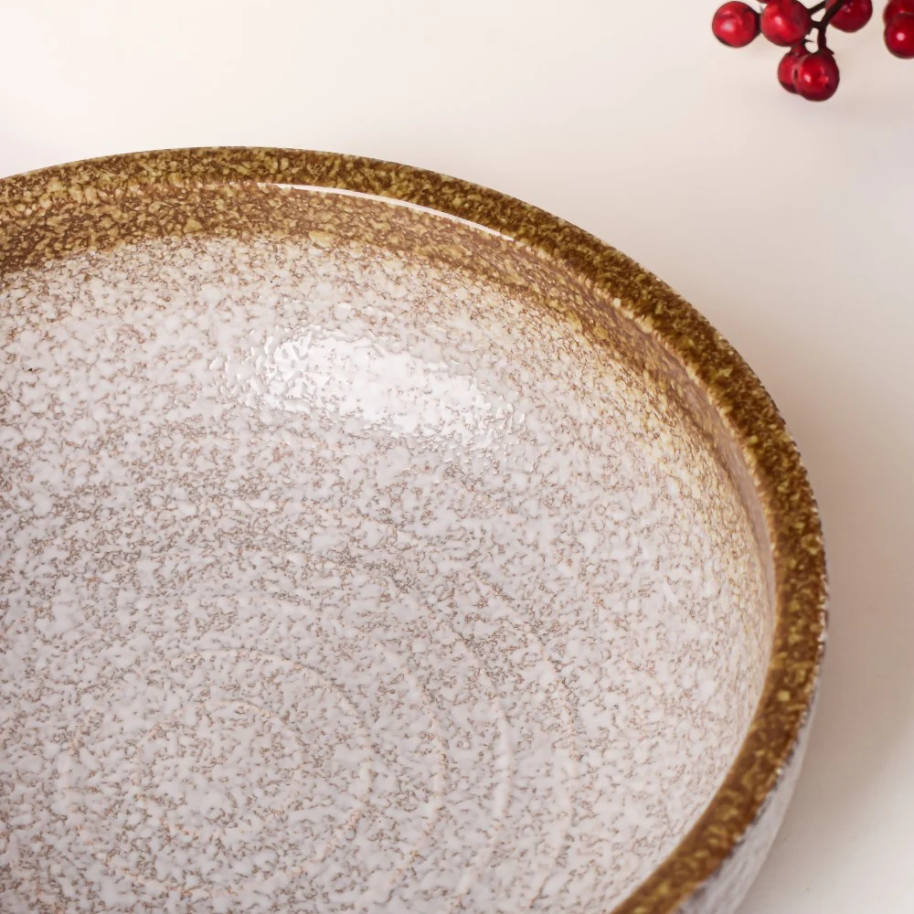Speckled Serving Bowl Beige And Grey 9 Inch 1700 ml - Image 6