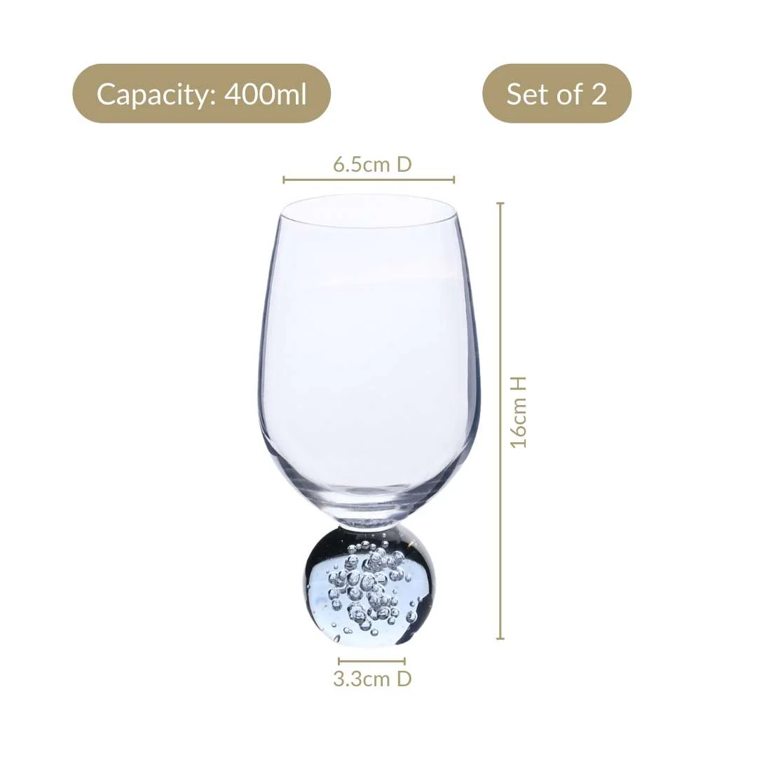 Sphere Wine Glass Set Of 2 400ml Blue - Image 4