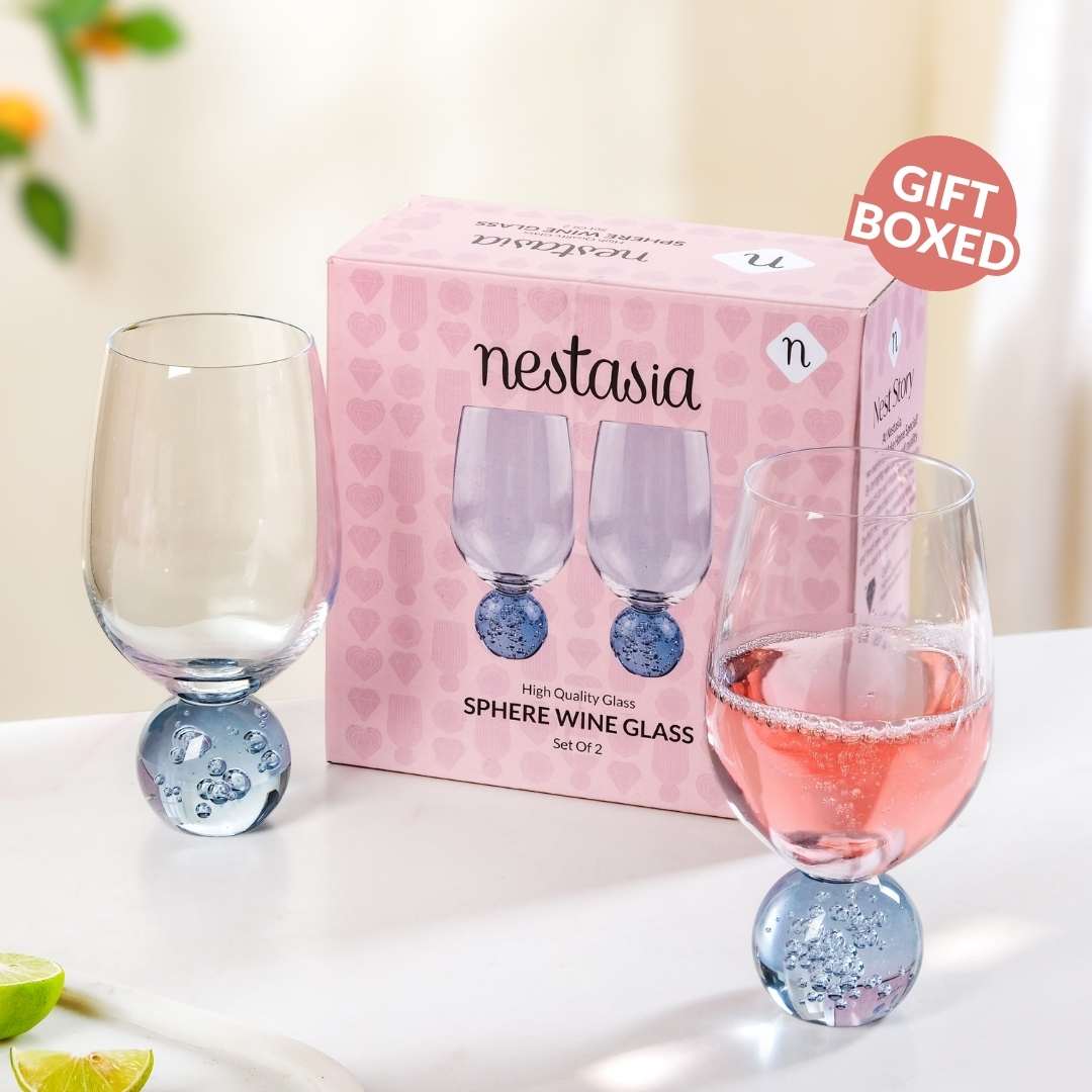 Sphere Wine Glass Set Of 2 400ml Blue - Image 7