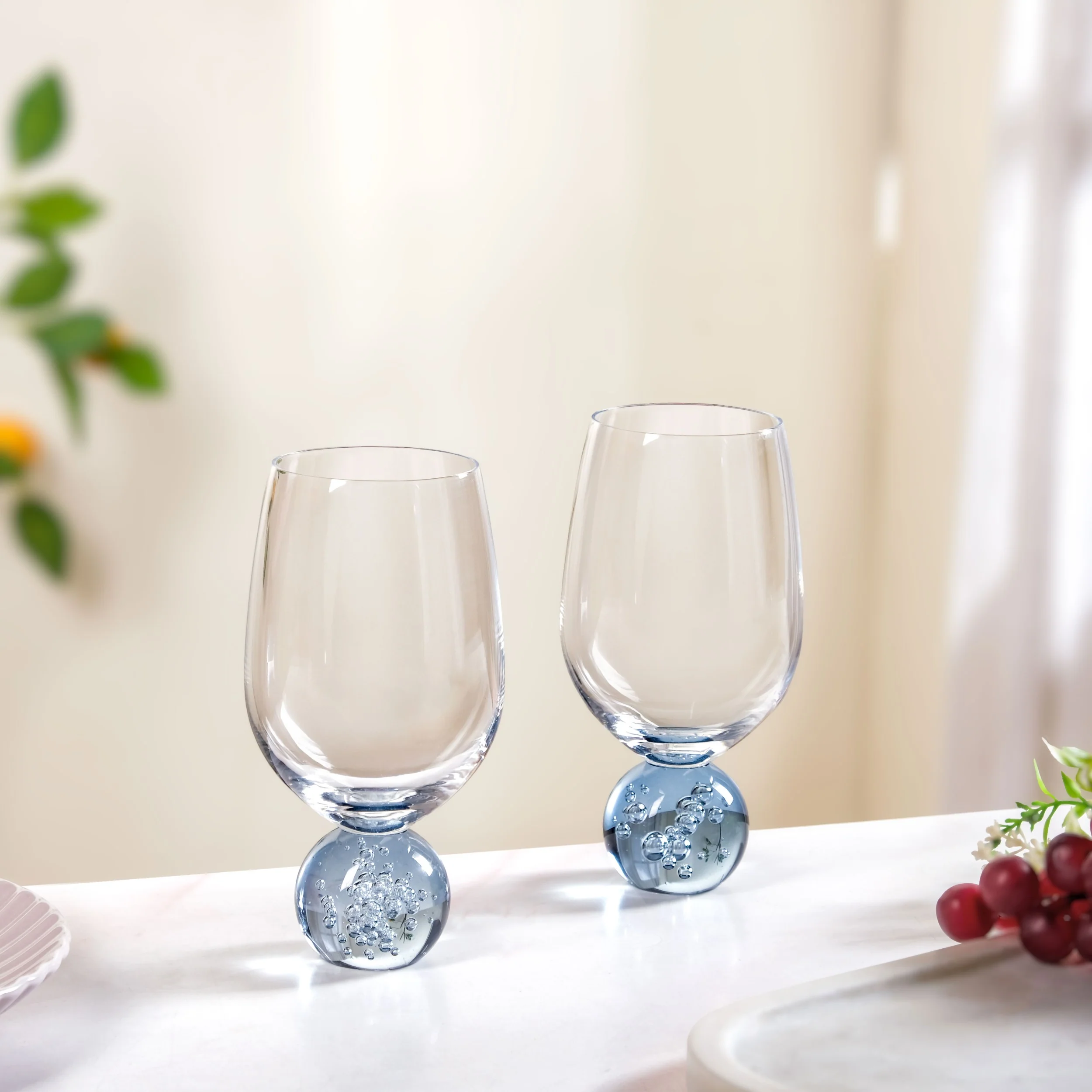 Sphere Wine Glass Set Of 2 400ml Blue - Image 9