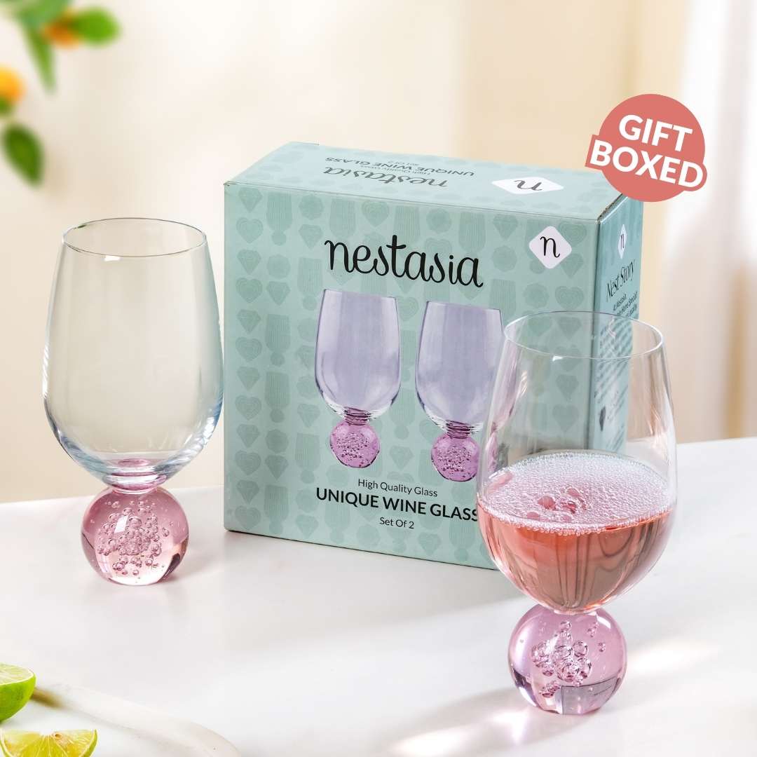 Sphere Wine Glass Set Of 2 400ml Pink - Image 7