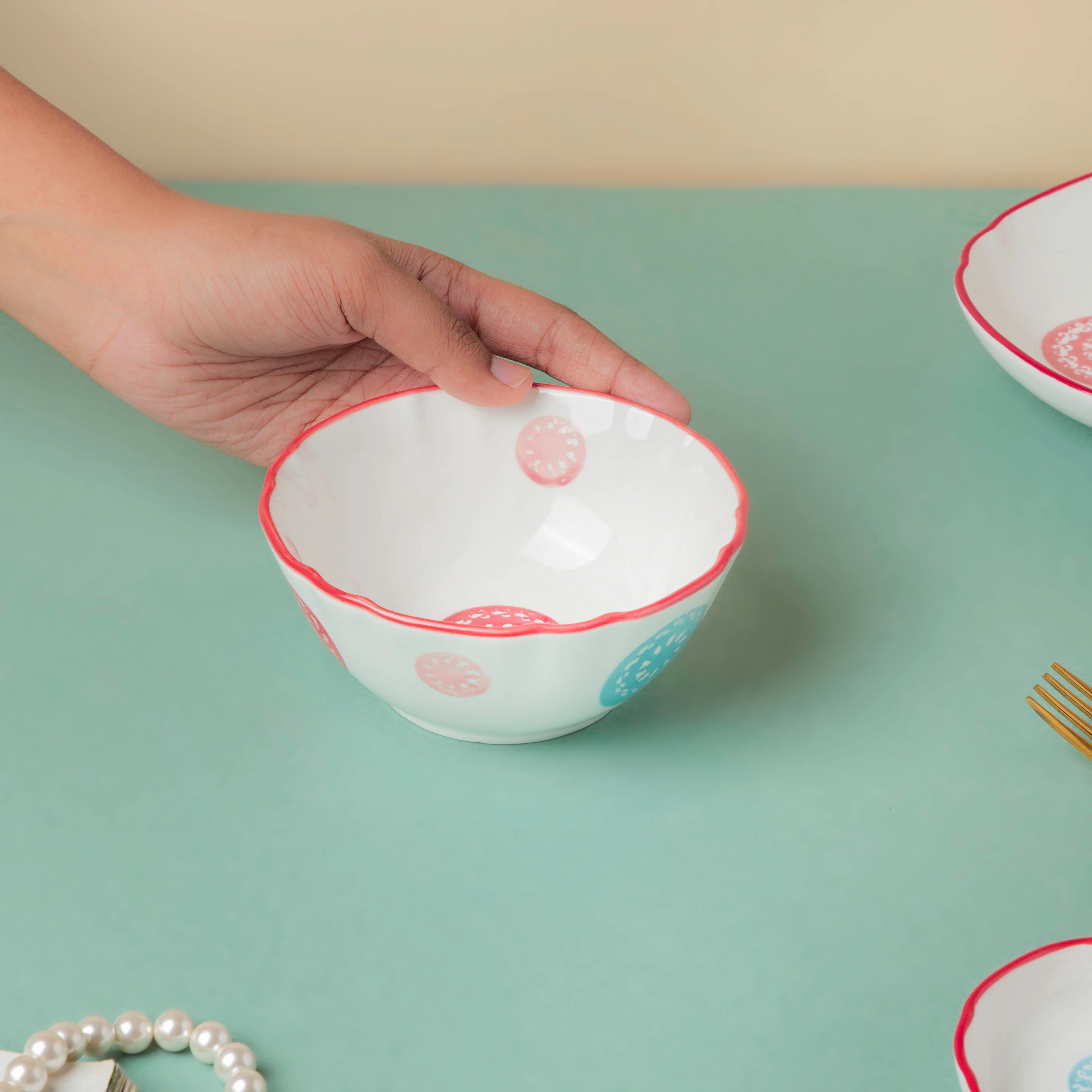 Spiral Candy White Soup Bowl - Image 2