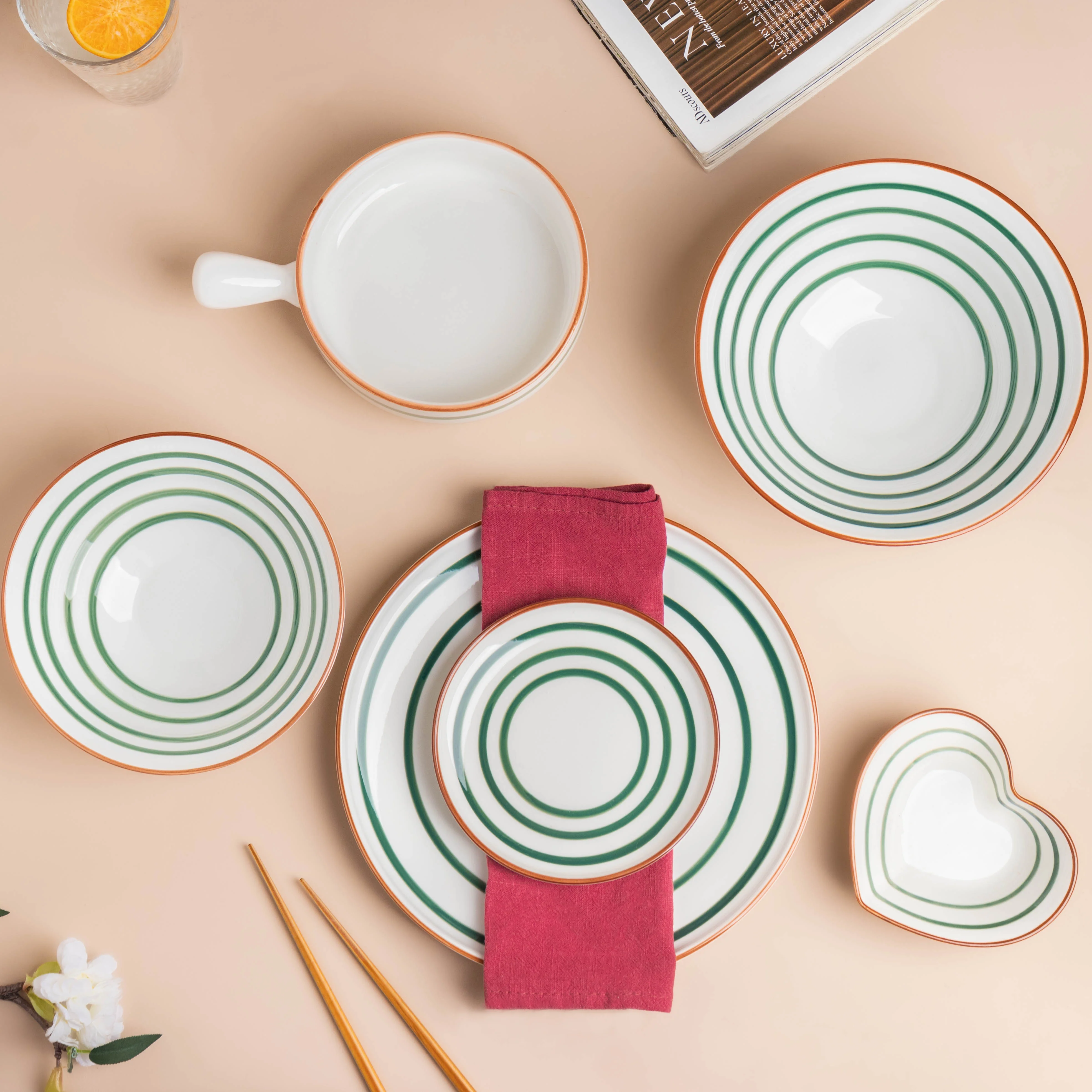 Spiral Green 22 Piece Dinner Set For 6 - Image 2