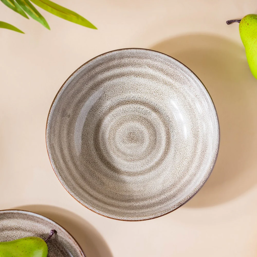 Spiral Handcrafted Serving Bowl Grey 500 ml - Image 3
