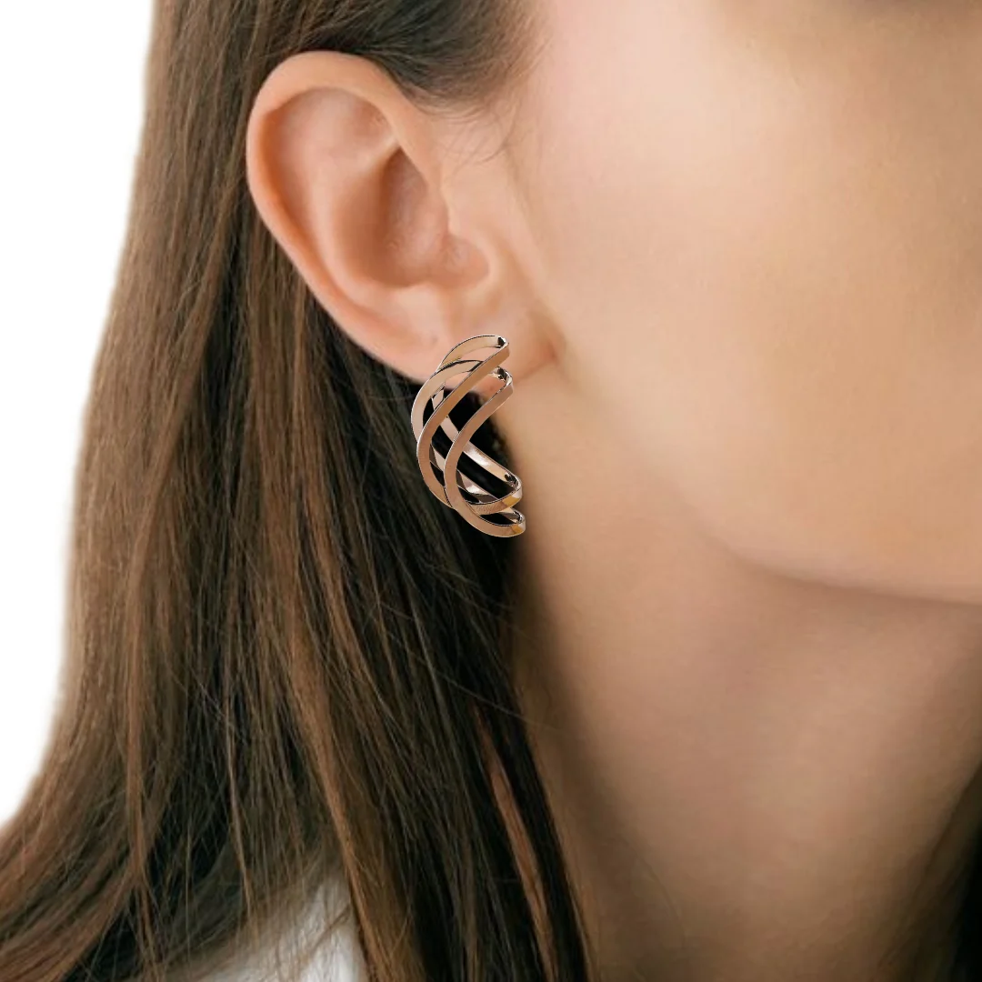 Spiral Infinity Metallic Earrings - Image 2