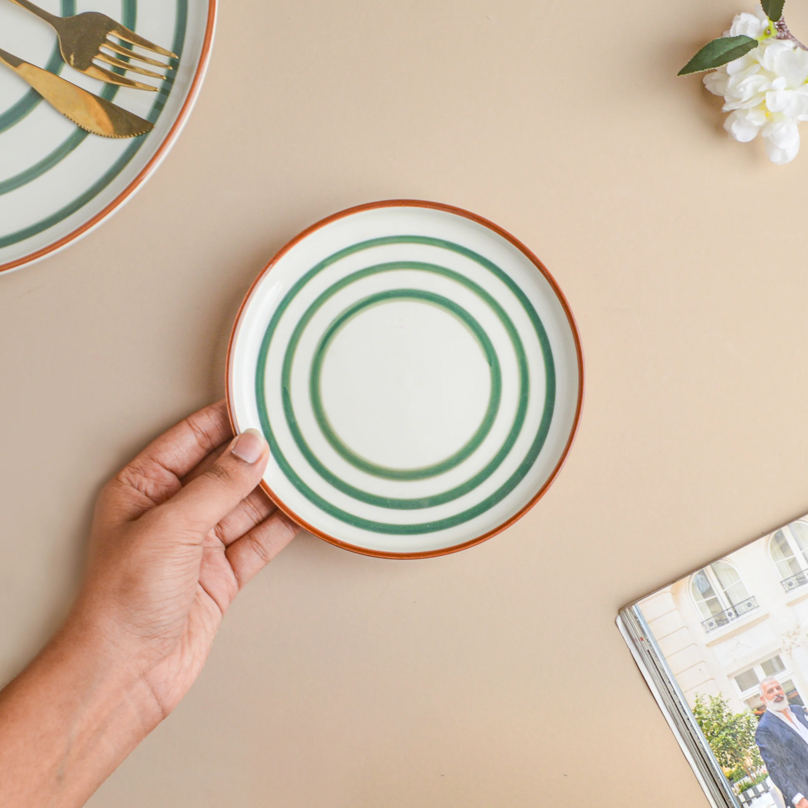 Spiral Snack Plate Green 6 Inch - Image 2