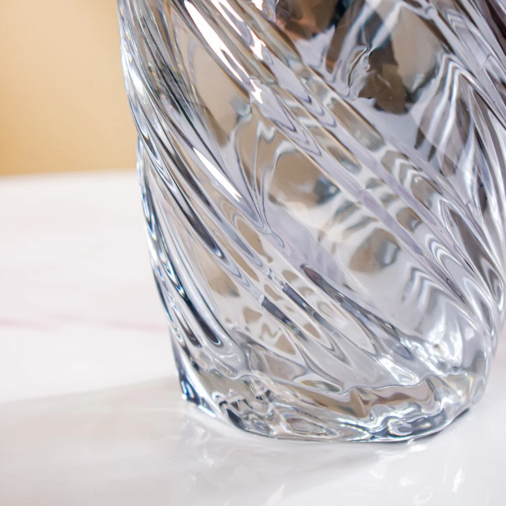 Spiral Winds Glass Flower Vase Grey Small 9 Inch - Image 5